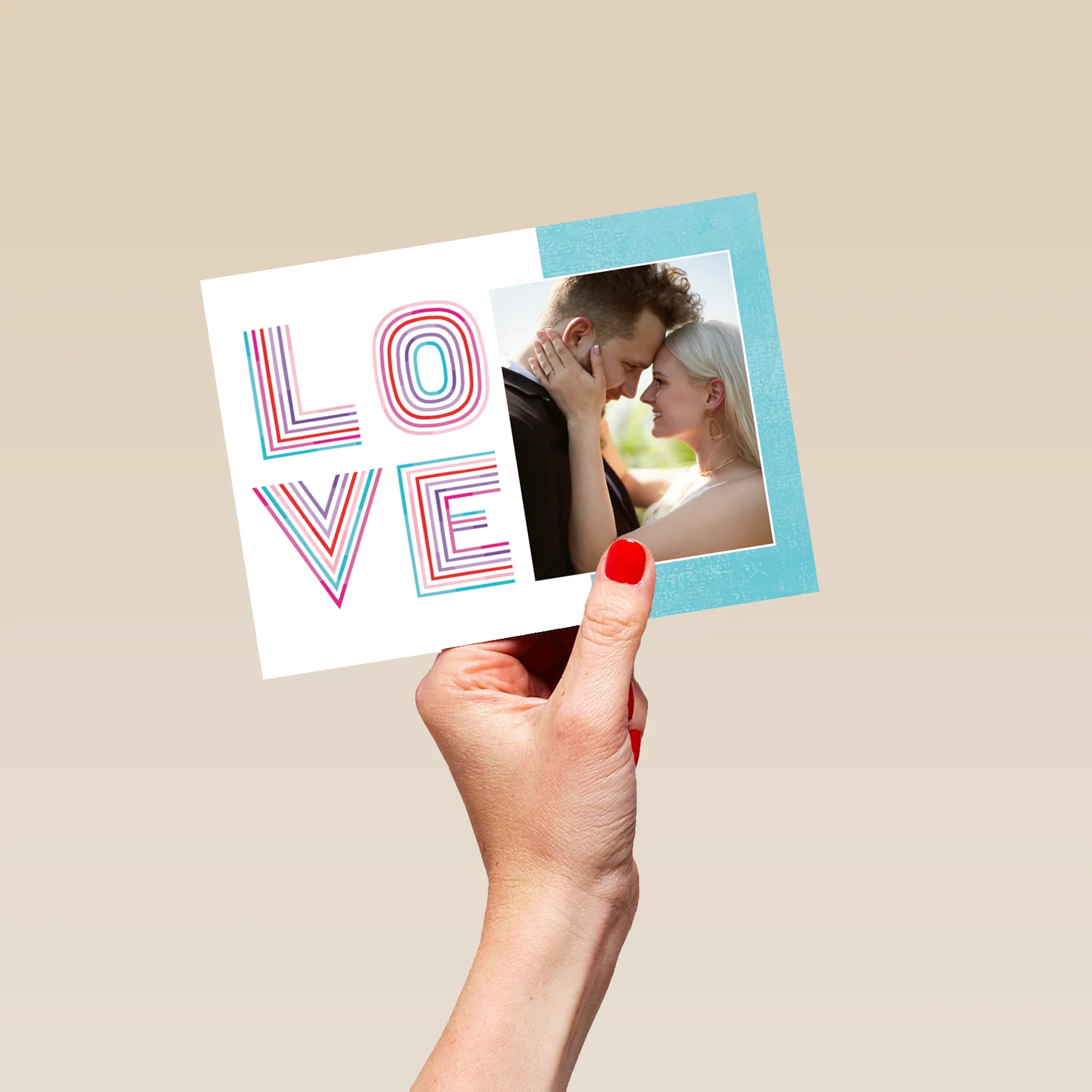 Personalised Photo Upload Neon Love Greeting Card - Image 5