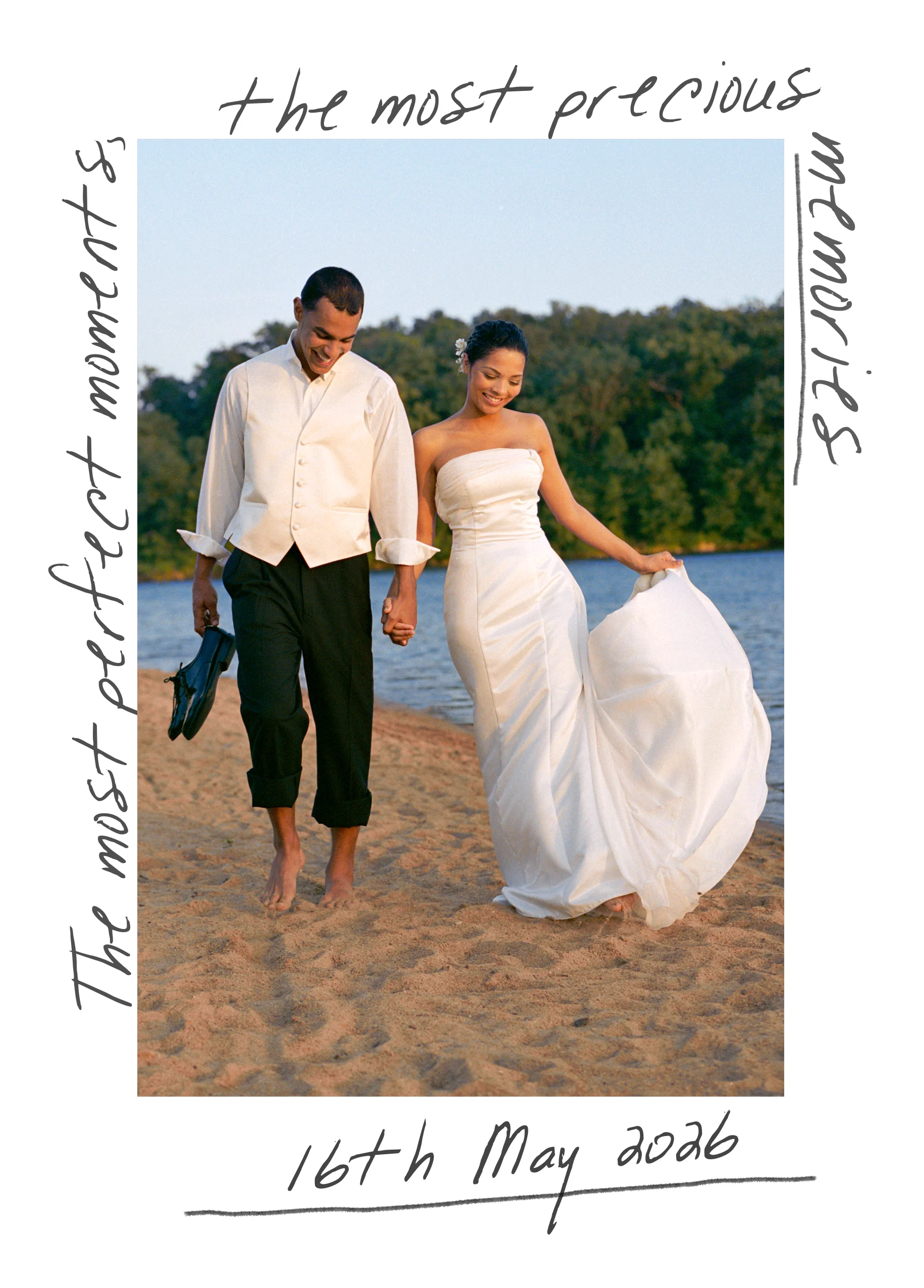 Personalised Photo Upload 'Perfect & Precious Moments' Wedding Card