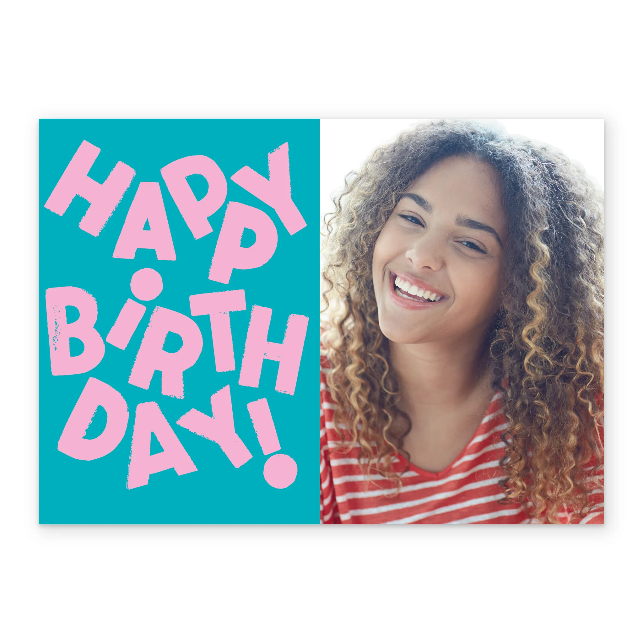 Personalised Photo Upload Pink Happy Birthday Card - Image 2