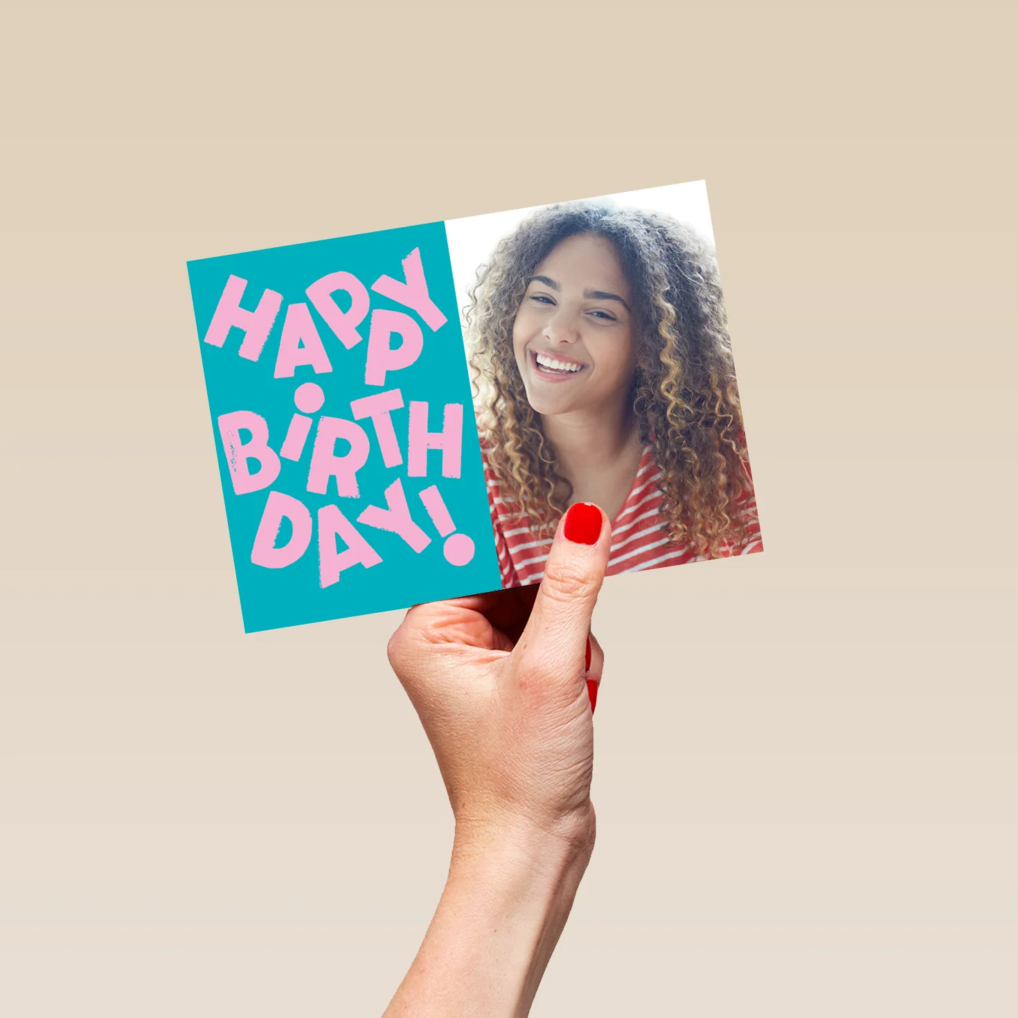 Personalised Photo Upload Pink Happy Birthday Card - Image 5