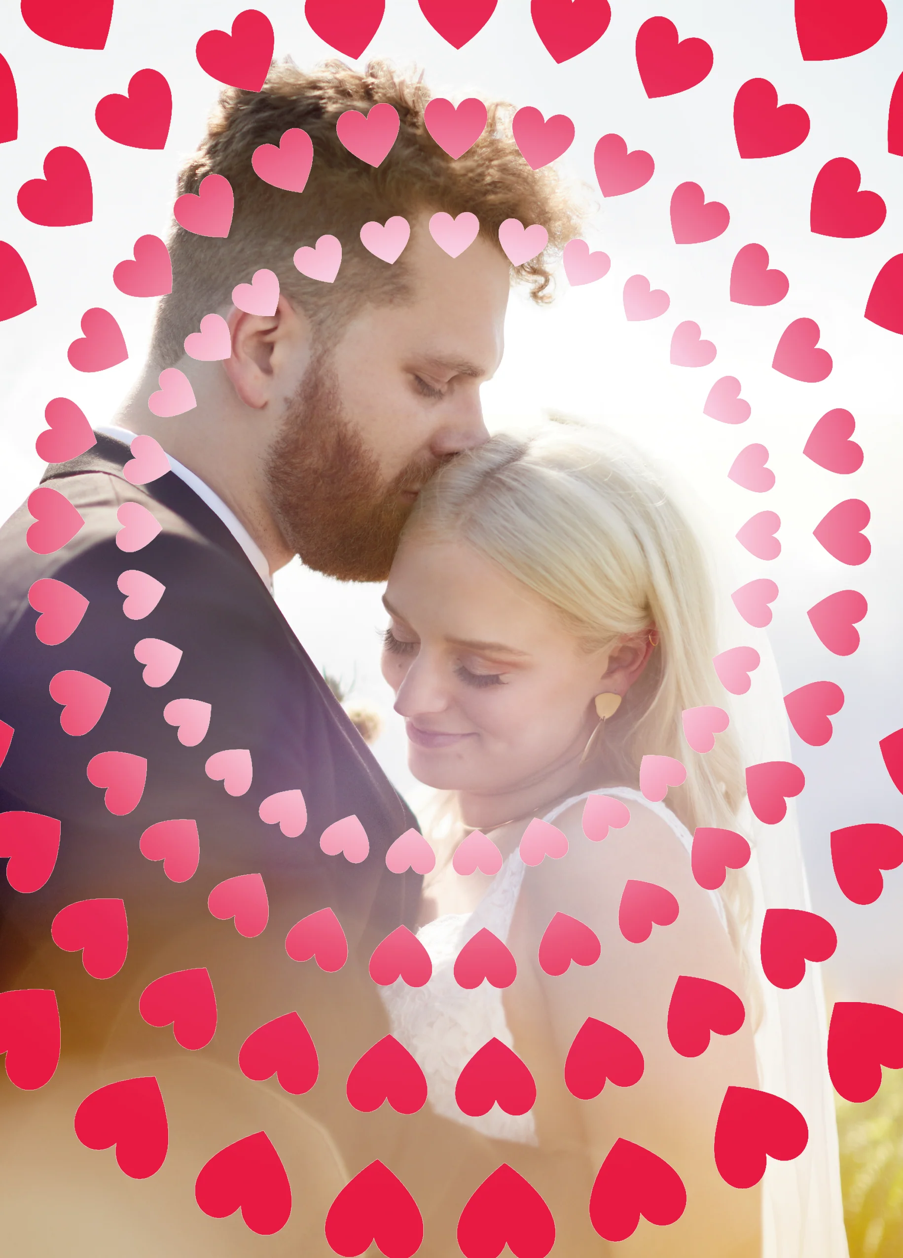 Personalised Photo Upload Pink Hearts Anniversary Card