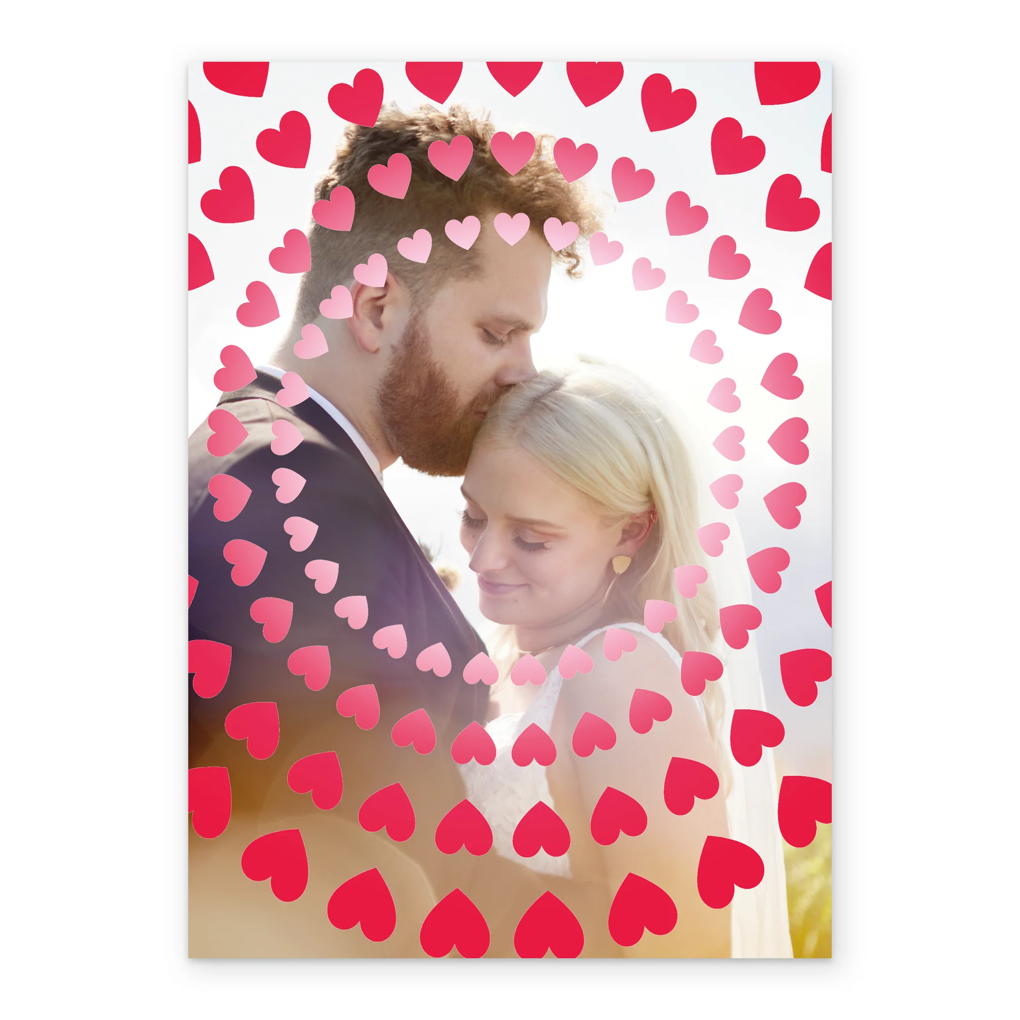 Personalised Photo Upload Pink Hearts Anniversary Card - Image 2