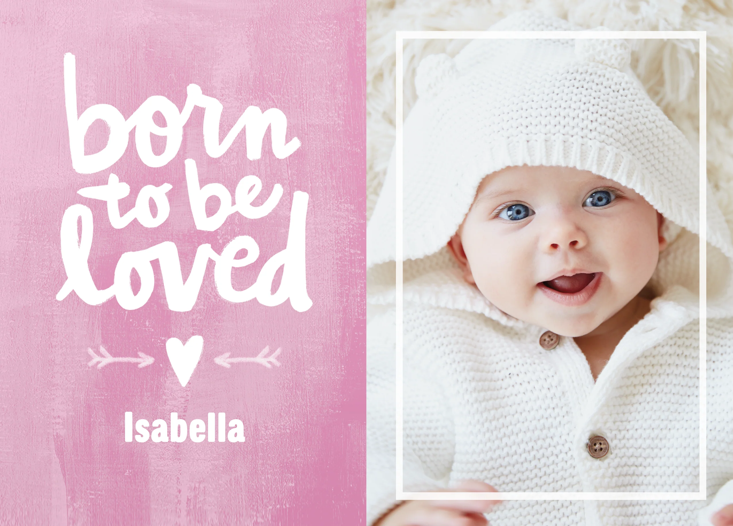 Personalised Photo Upload Pink New Baby Girl Card
