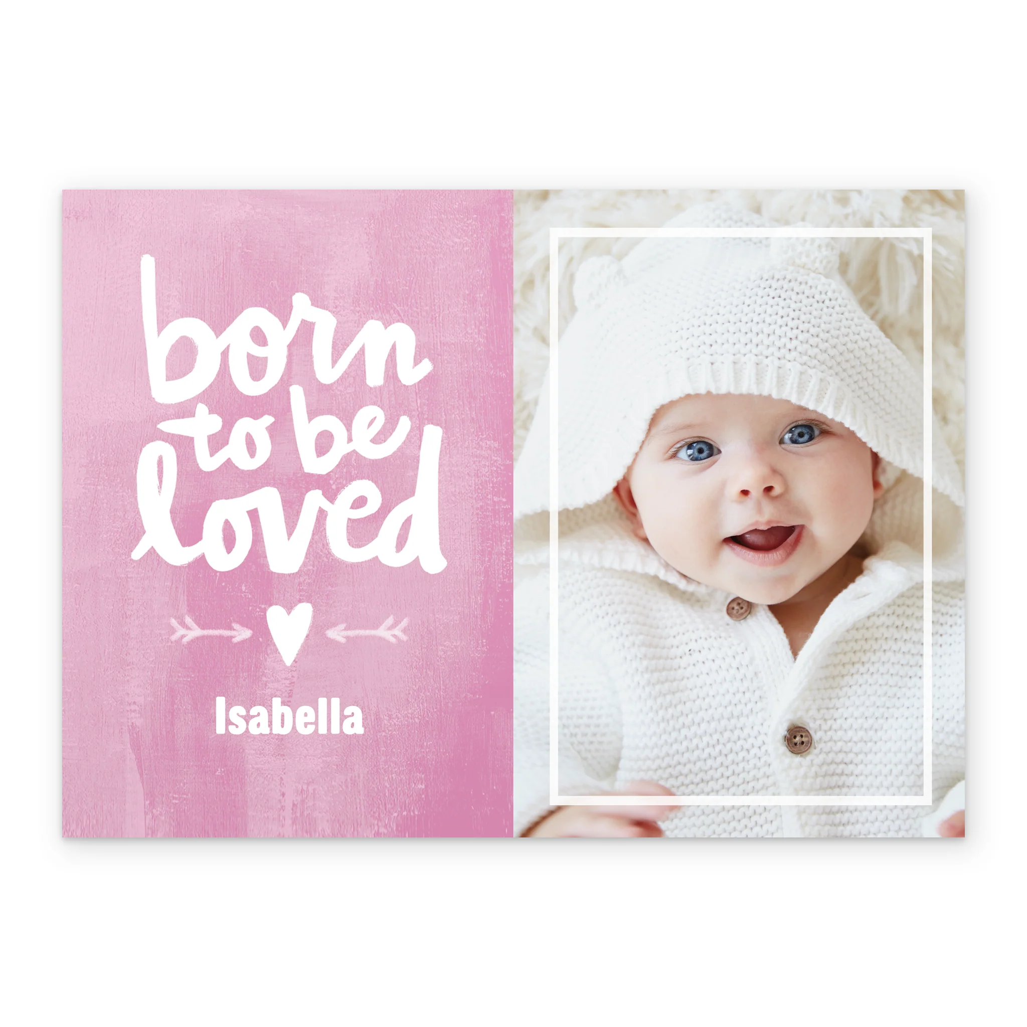 Personalised Photo Upload Pink New Baby Girl Card - Image 2