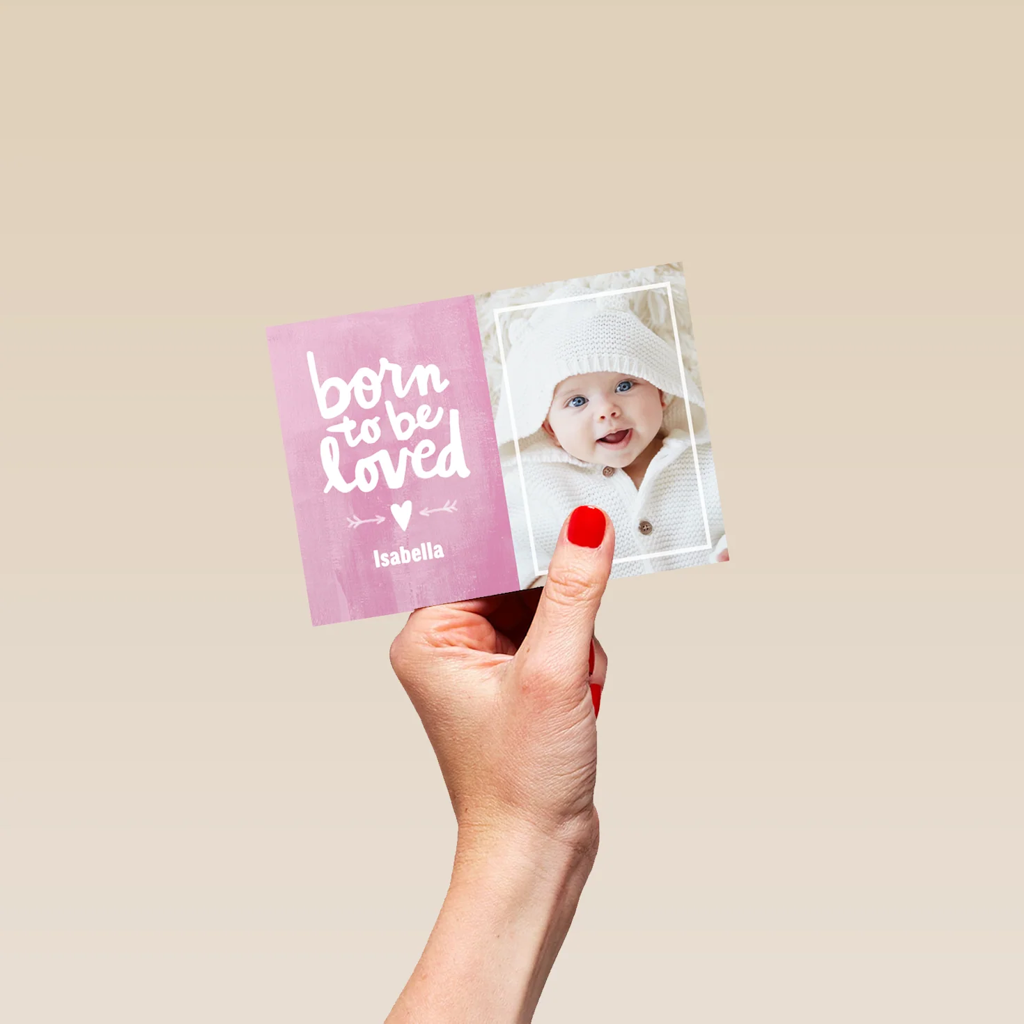 Personalised Photo Upload Pink New Baby Girl Card - Image 4