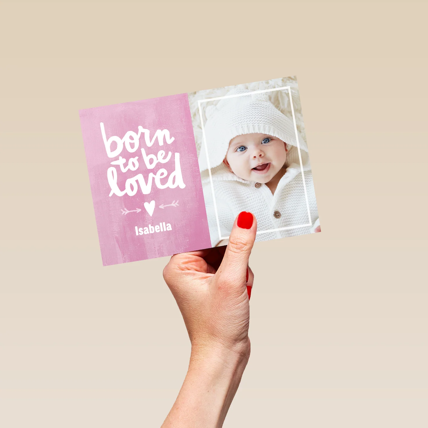 Personalised Photo Upload Pink New Baby Girl Card - Image 5
