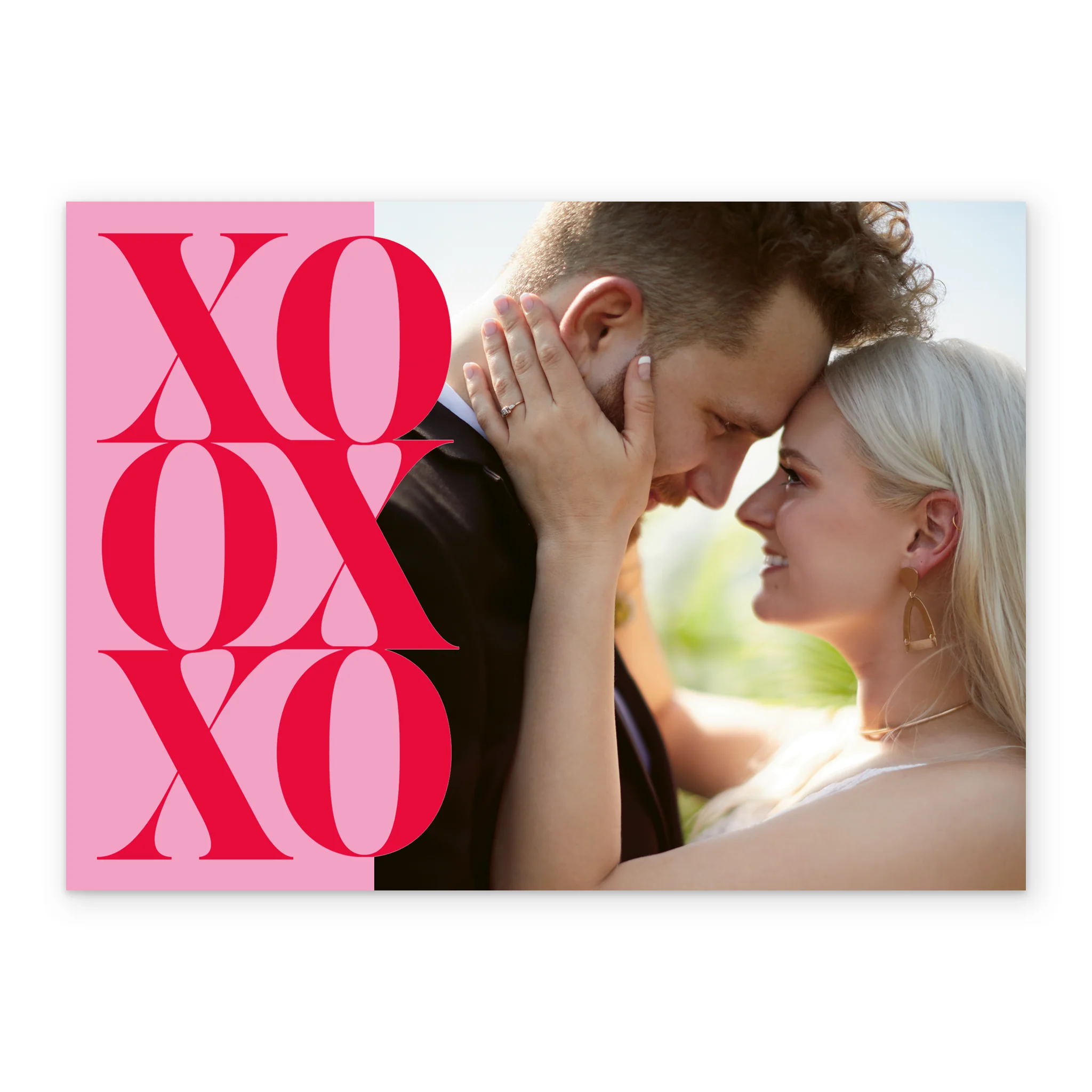Personalised Photo Upload Pink Typography Word Art Anniversary Card - Image 2