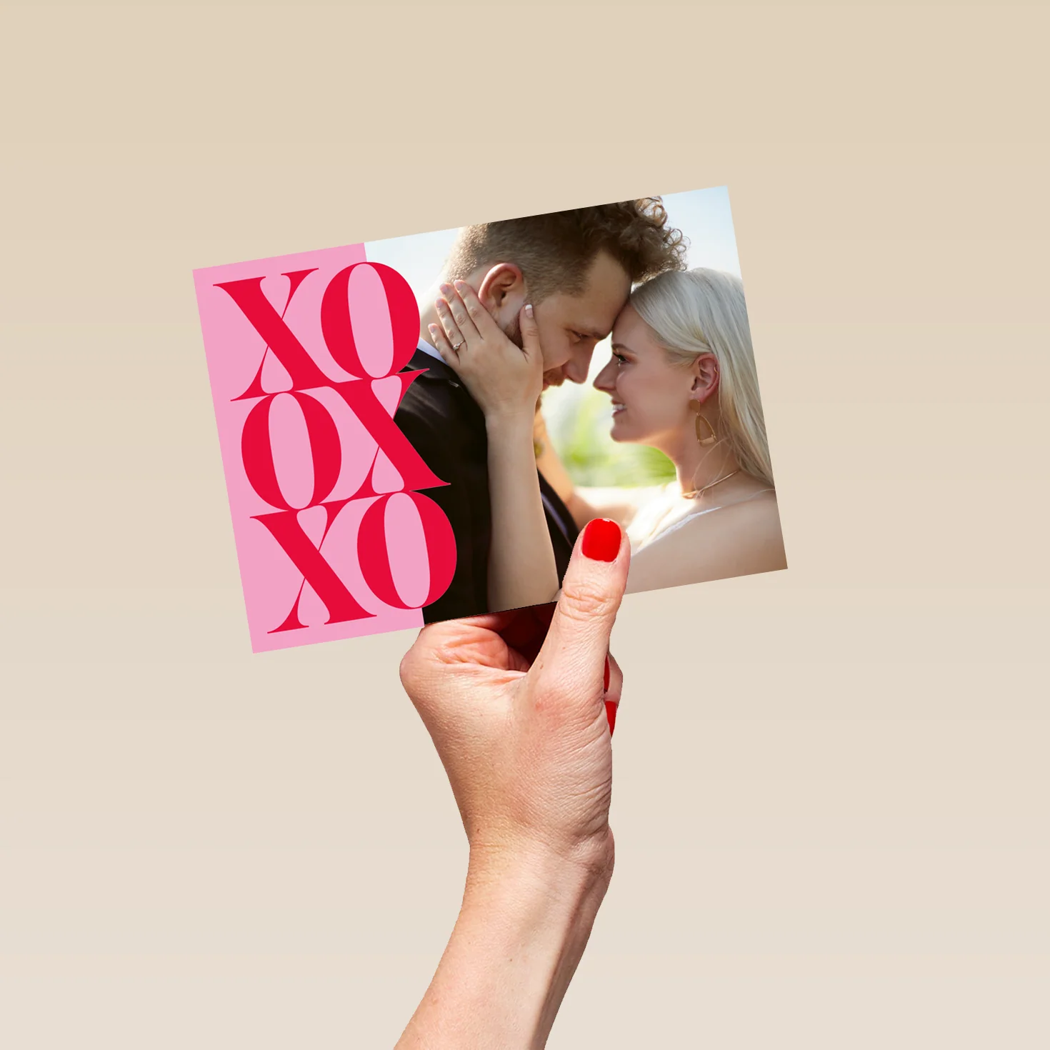 Personalised Photo Upload Pink Typography Word Art Anniversary Card - Image 5
