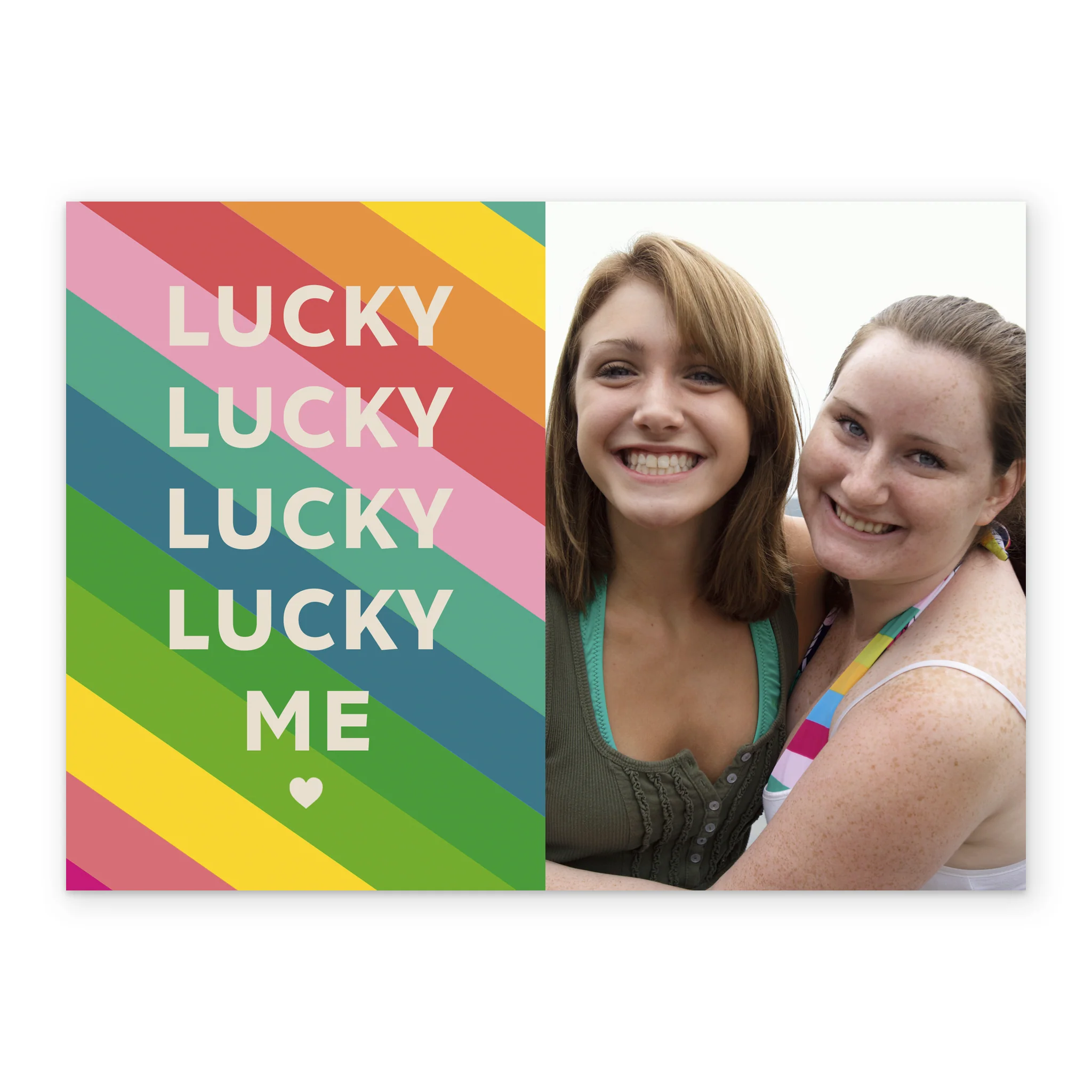 Personalised Photo Upload Rainbow Stripes St Patrick's Day Card - Image 2
