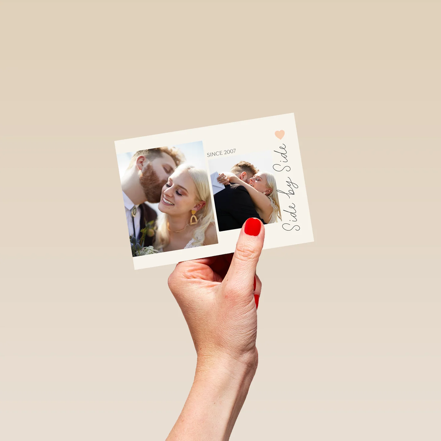 Personalised Photo Upload 'Side by Side' Anniversary Card - Image 4