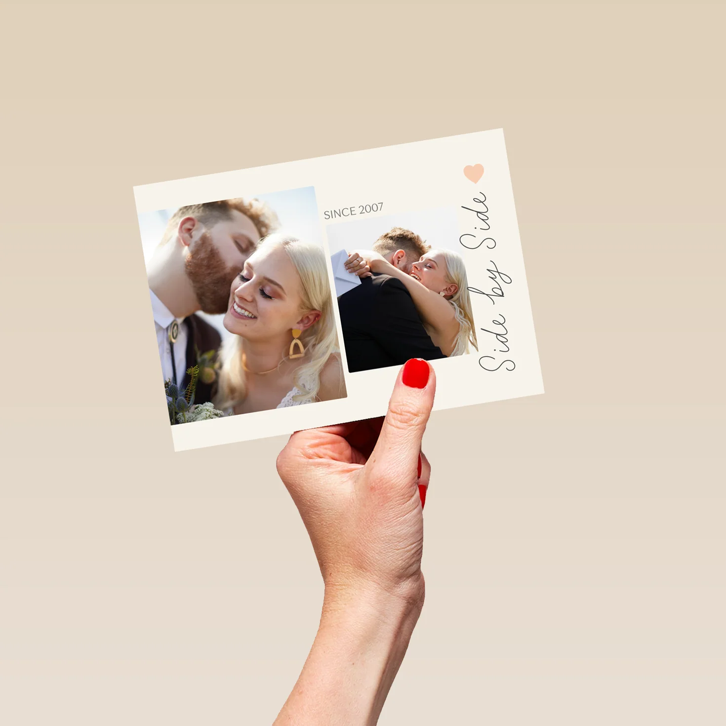 Personalised Photo Upload 'Side by Side' Anniversary Card - Image 5