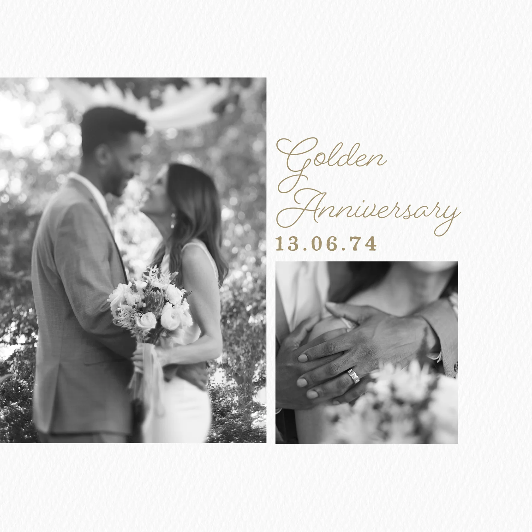 Personalised Photo Upload Simple 50th Anniversary Card
