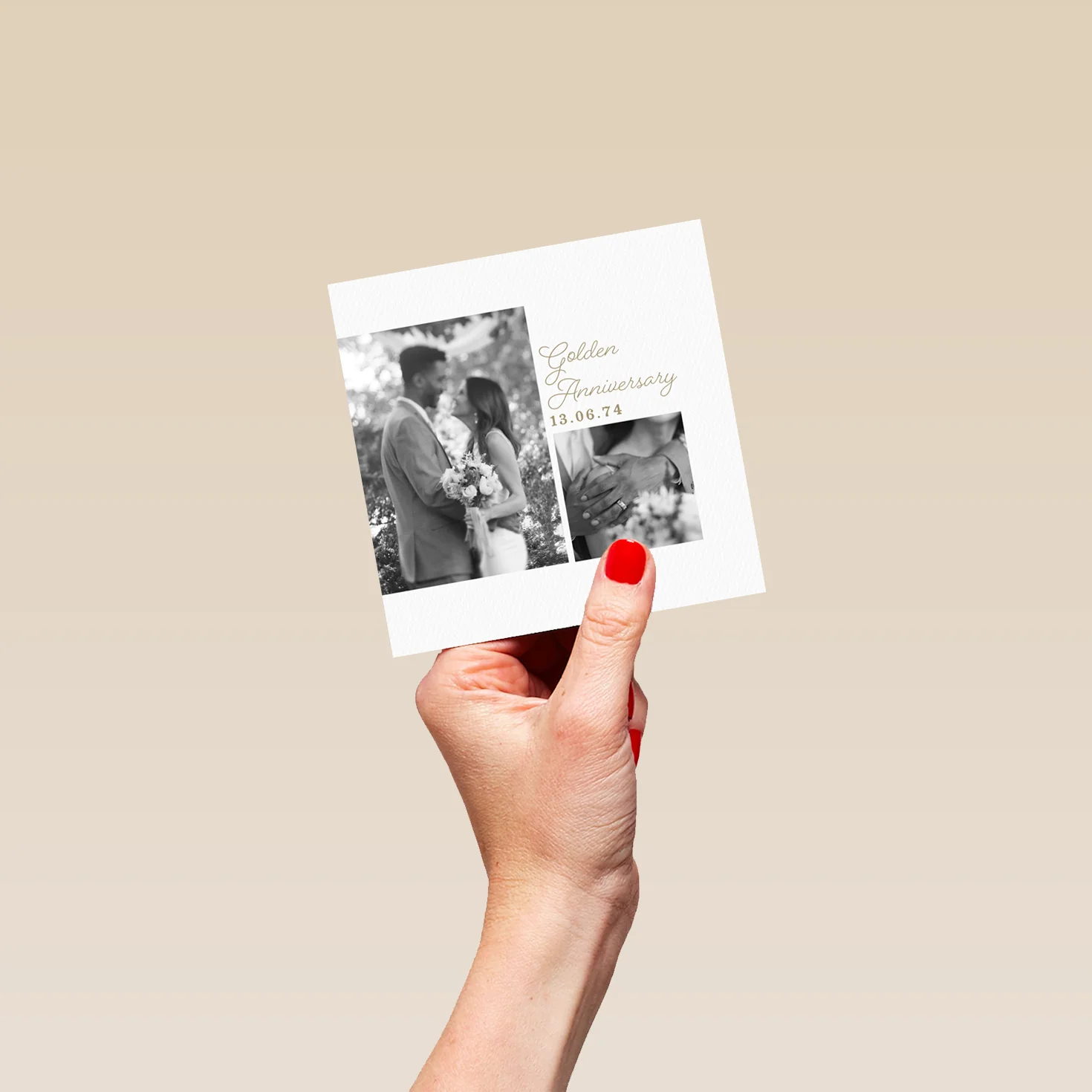 Personalised Photo Upload Simple 50th Anniversary Card - Image 4
