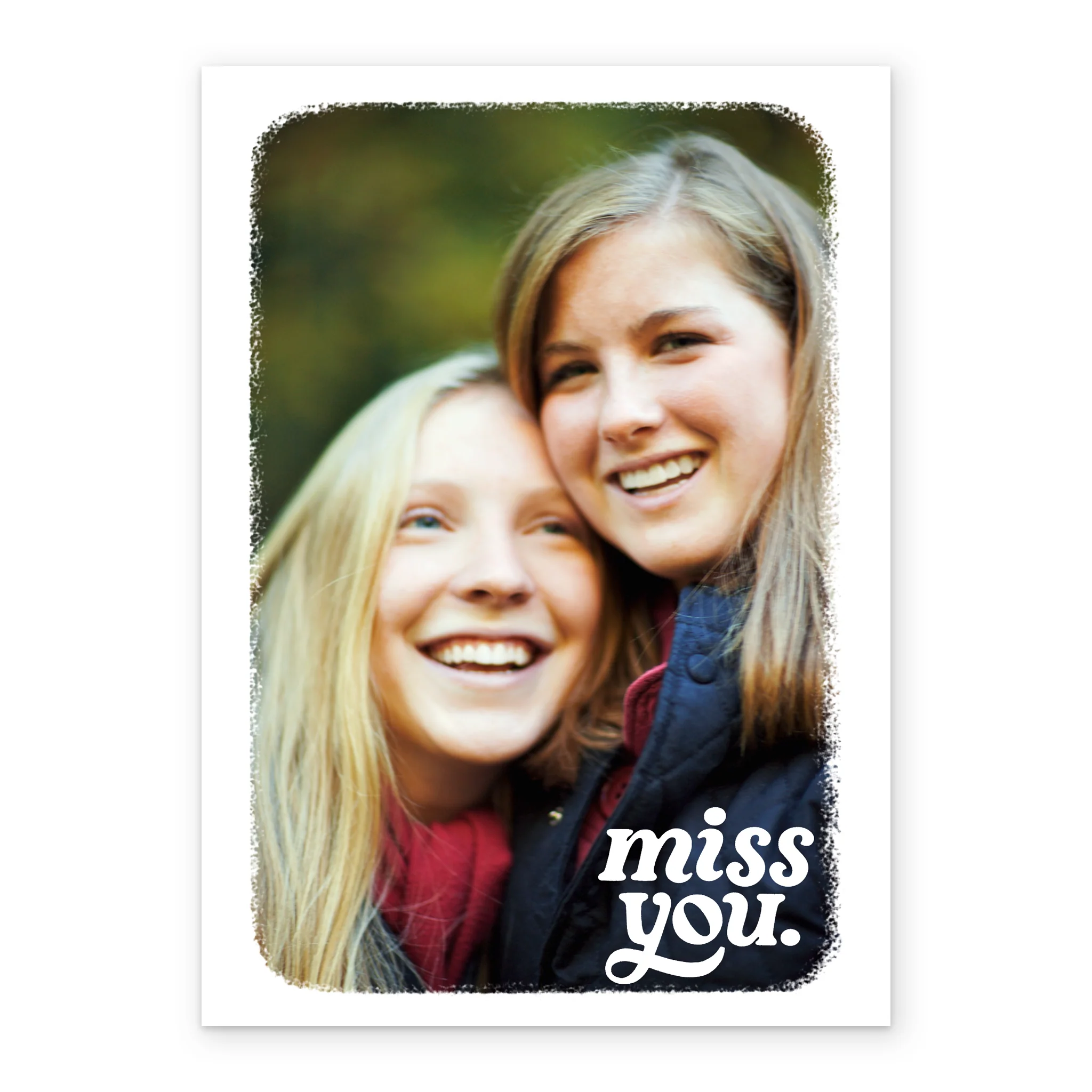 Personalised Photo Upload Simple Typography Word Art Miss You Card - Image 2