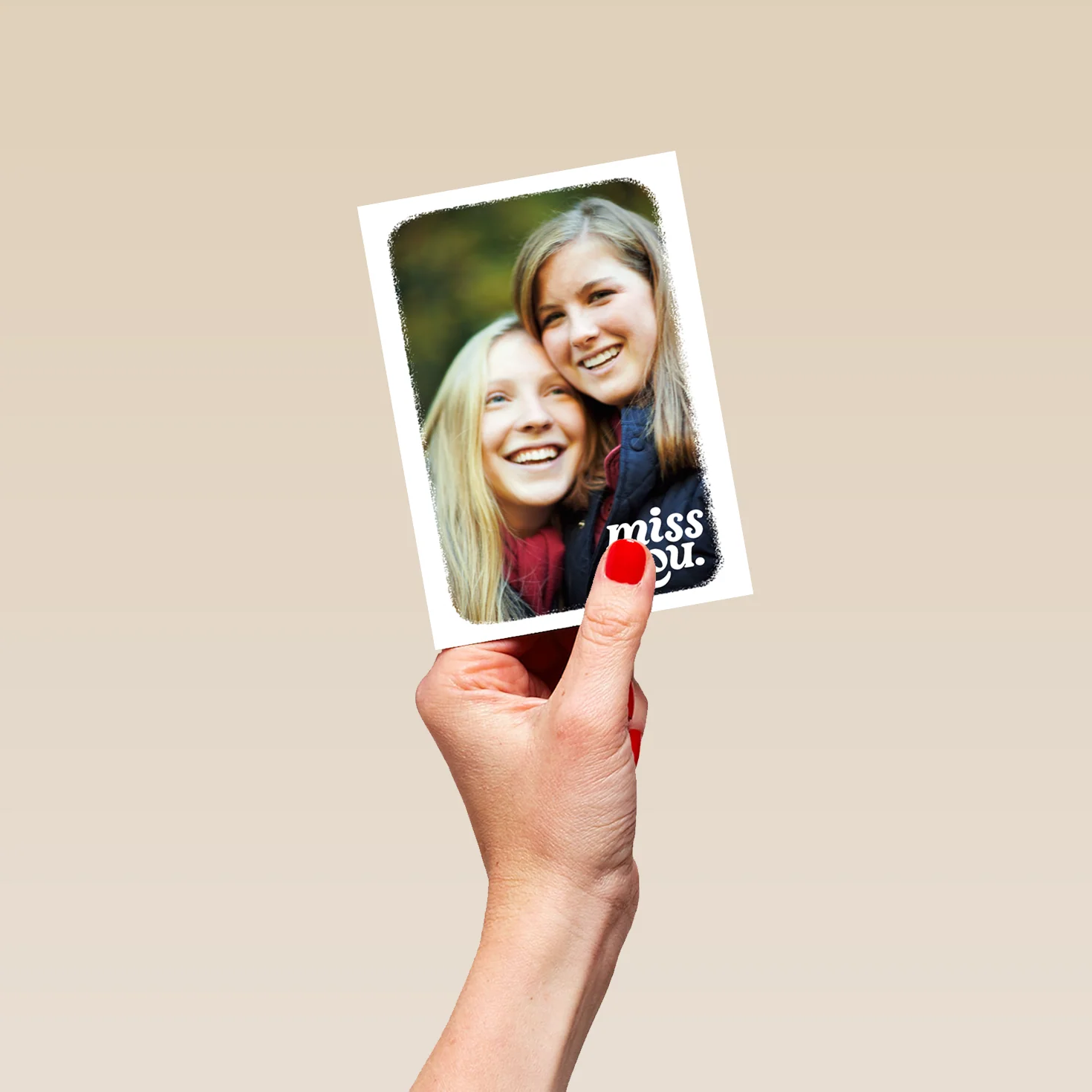 Personalised Photo Upload Simple Typography Word Art Miss You Card - Image 4