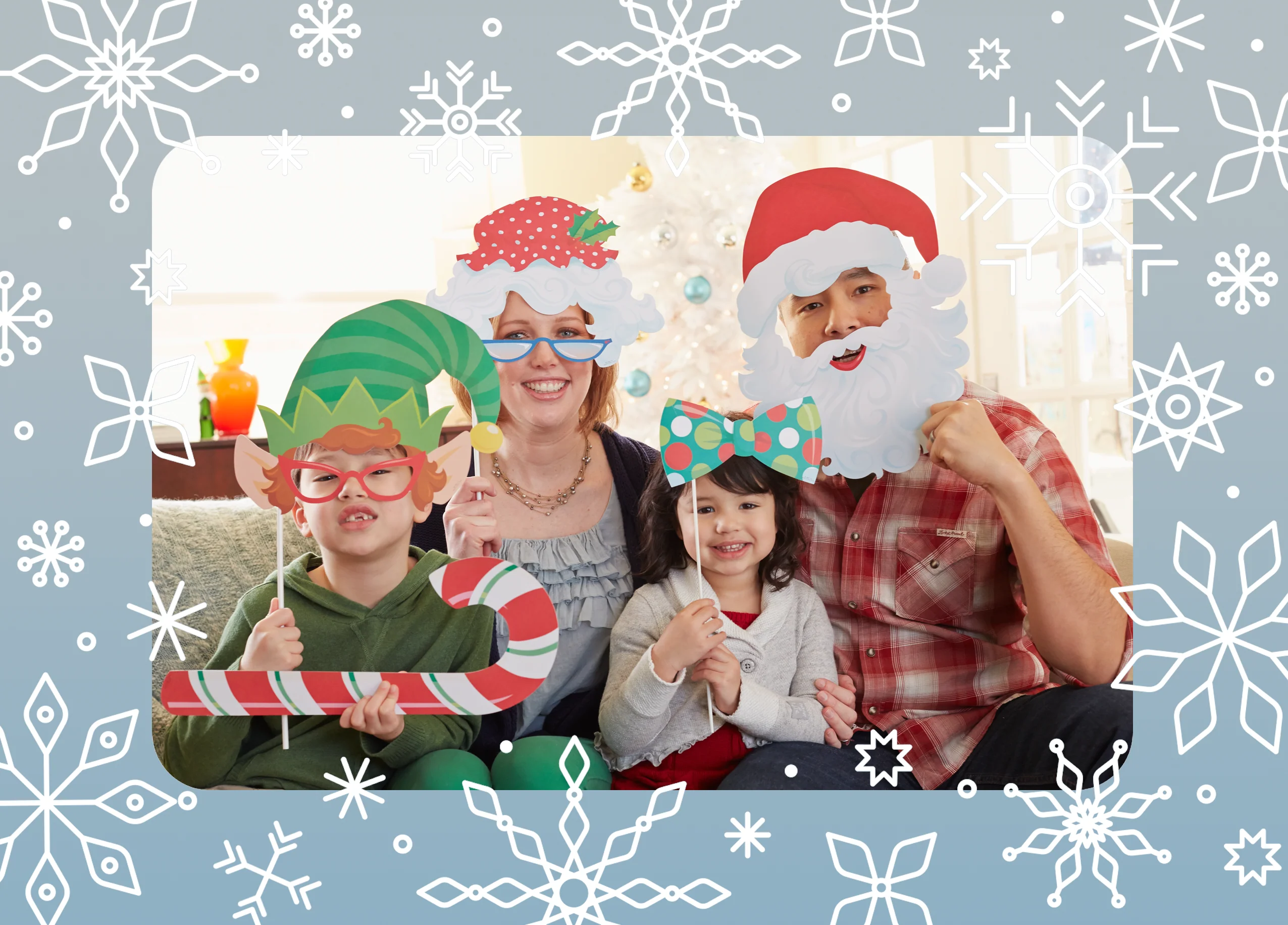 Personalised Photo Upload Snowflake Frame Christmas Card
