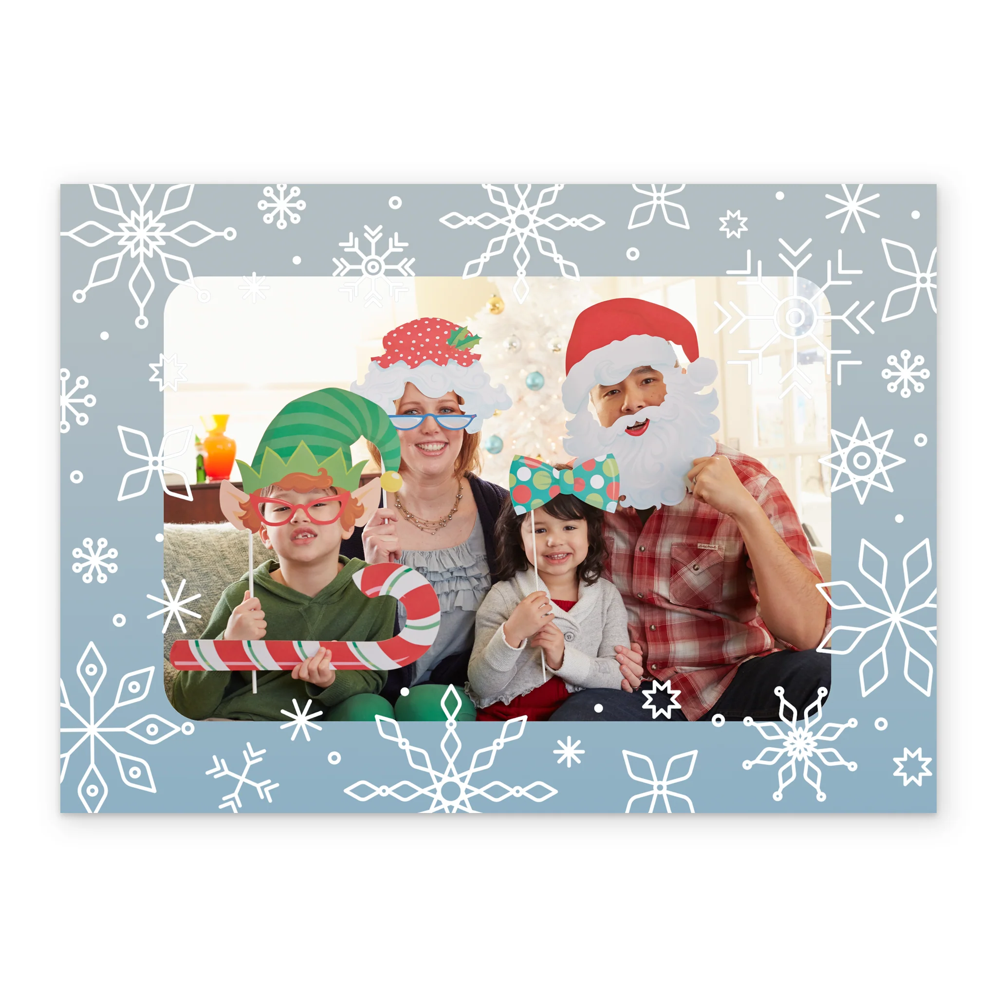 Personalised Photo Upload Snowflake Frame Christmas Card - Image 2