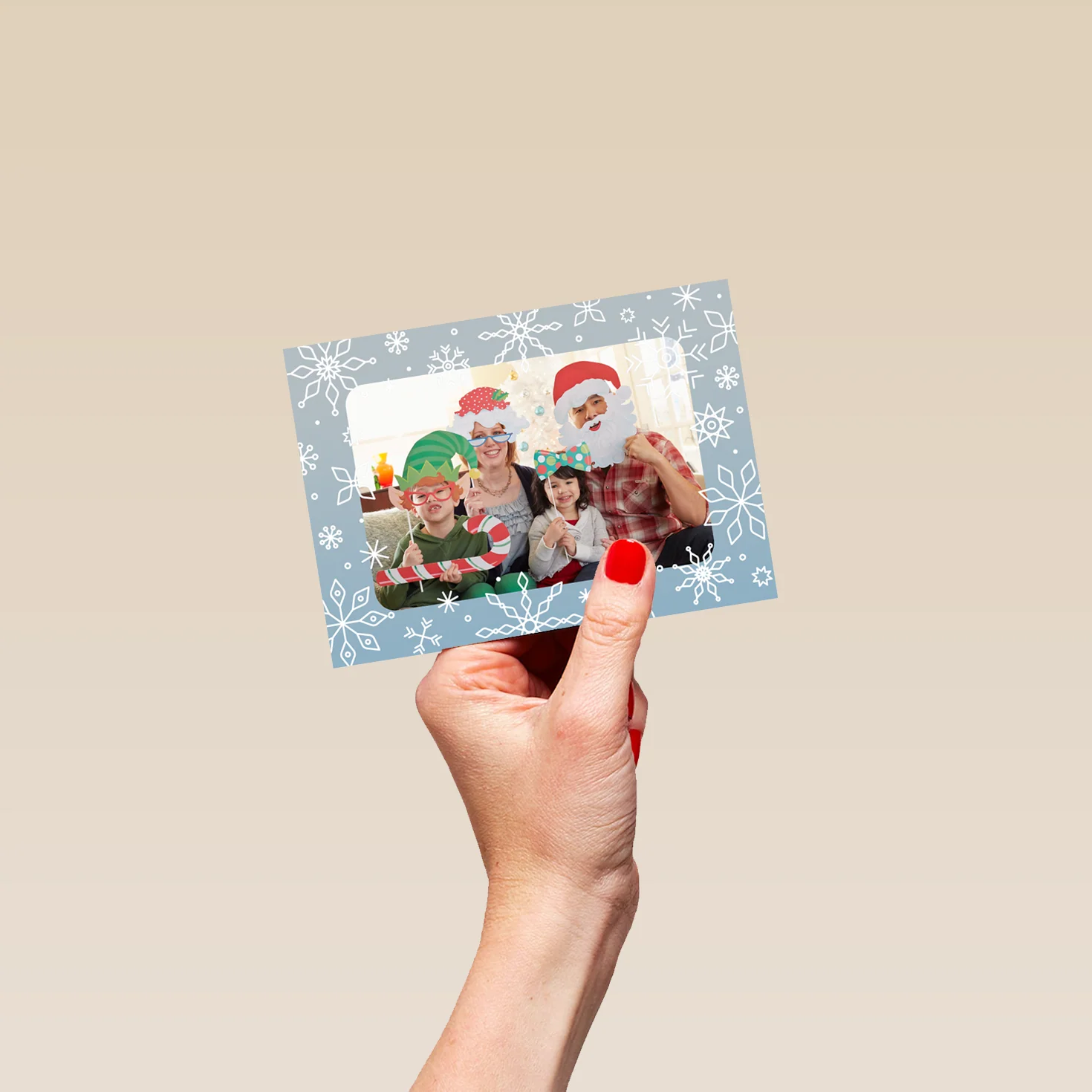 Personalised Photo Upload Snowflake Frame Christmas Card - Image 4