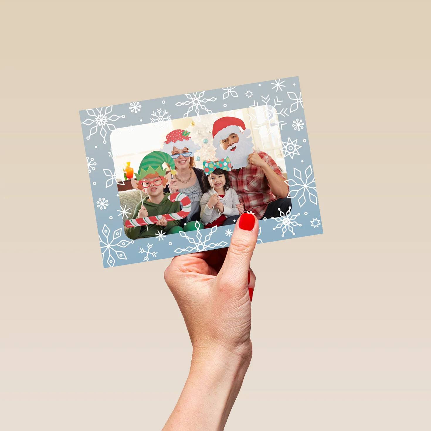 Personalised Photo Upload Snowflake Frame Christmas Card - Image 5