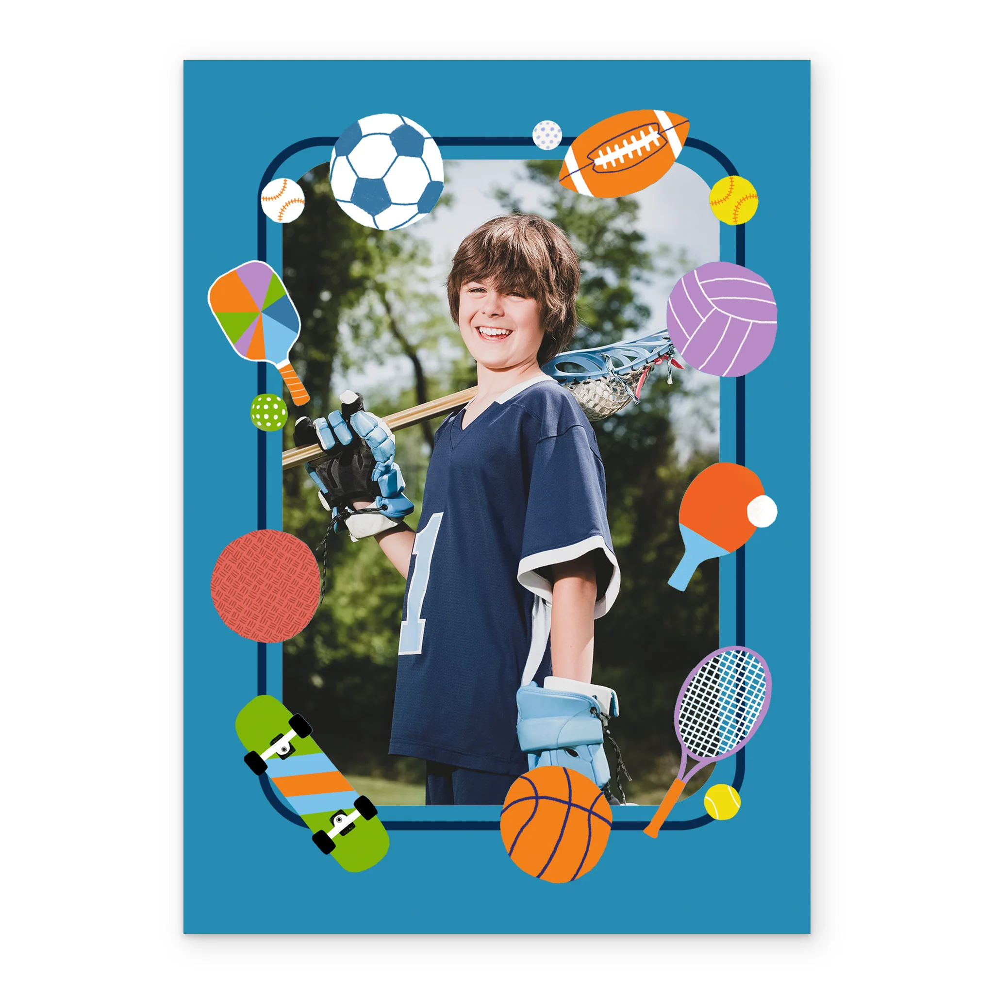 Personalised Photo Upload Sports Balls Birthday Card - Image 2