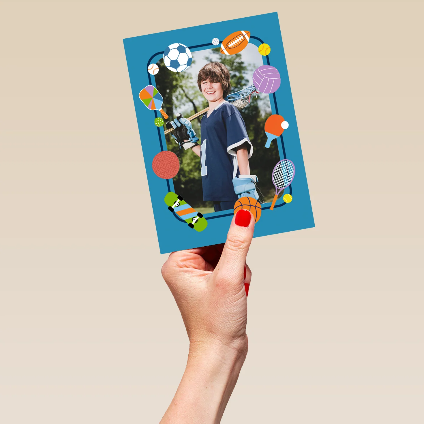 Personalised Photo Upload Sports Balls Birthday Card - Image 5