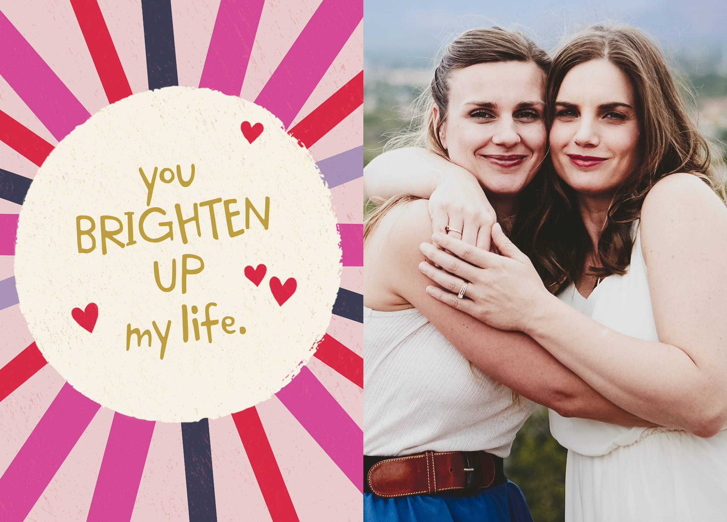Personalised Photo Upload Sunburst Love Greeting Card
