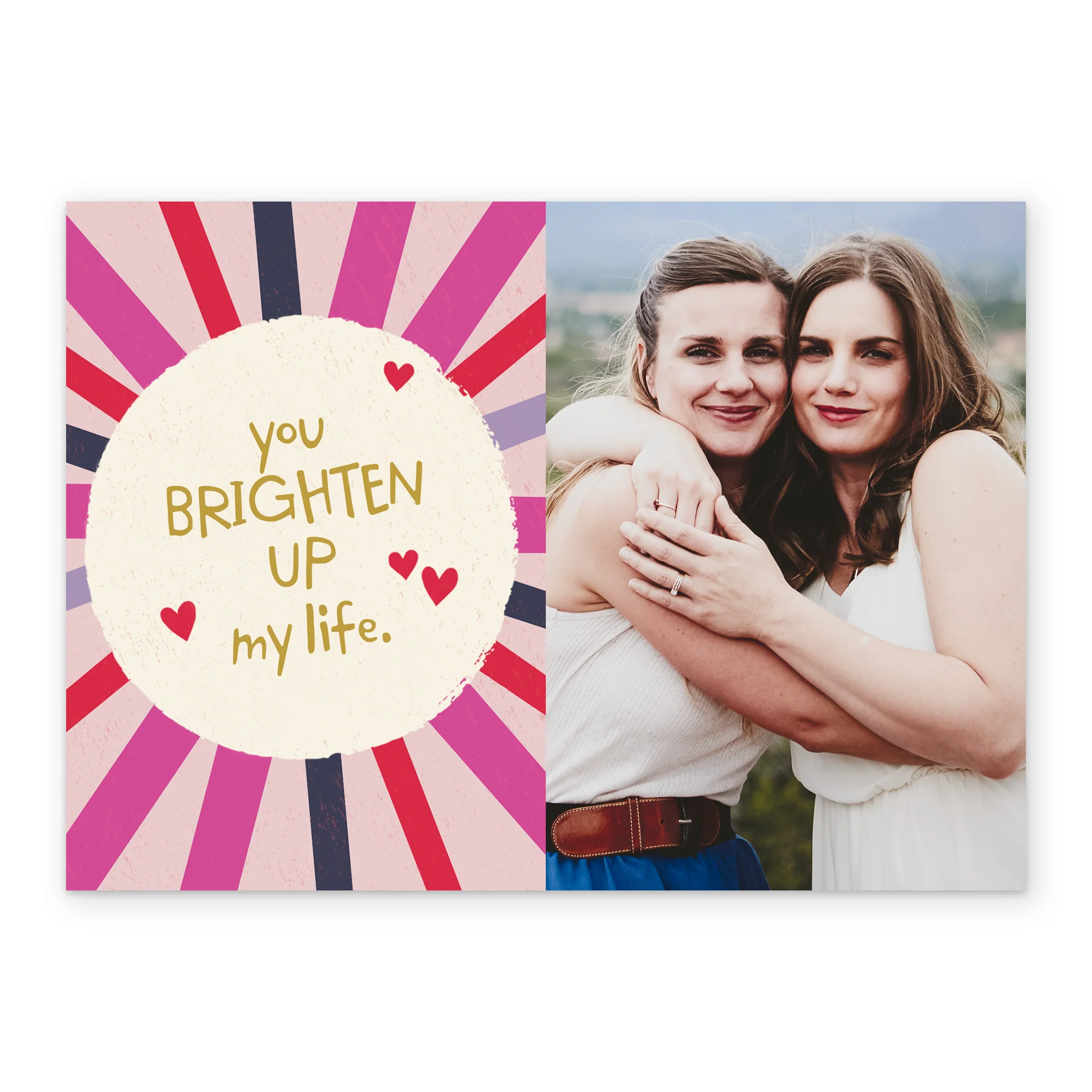 Personalised Photo Upload Sunburst Love Greeting Card - Image 2