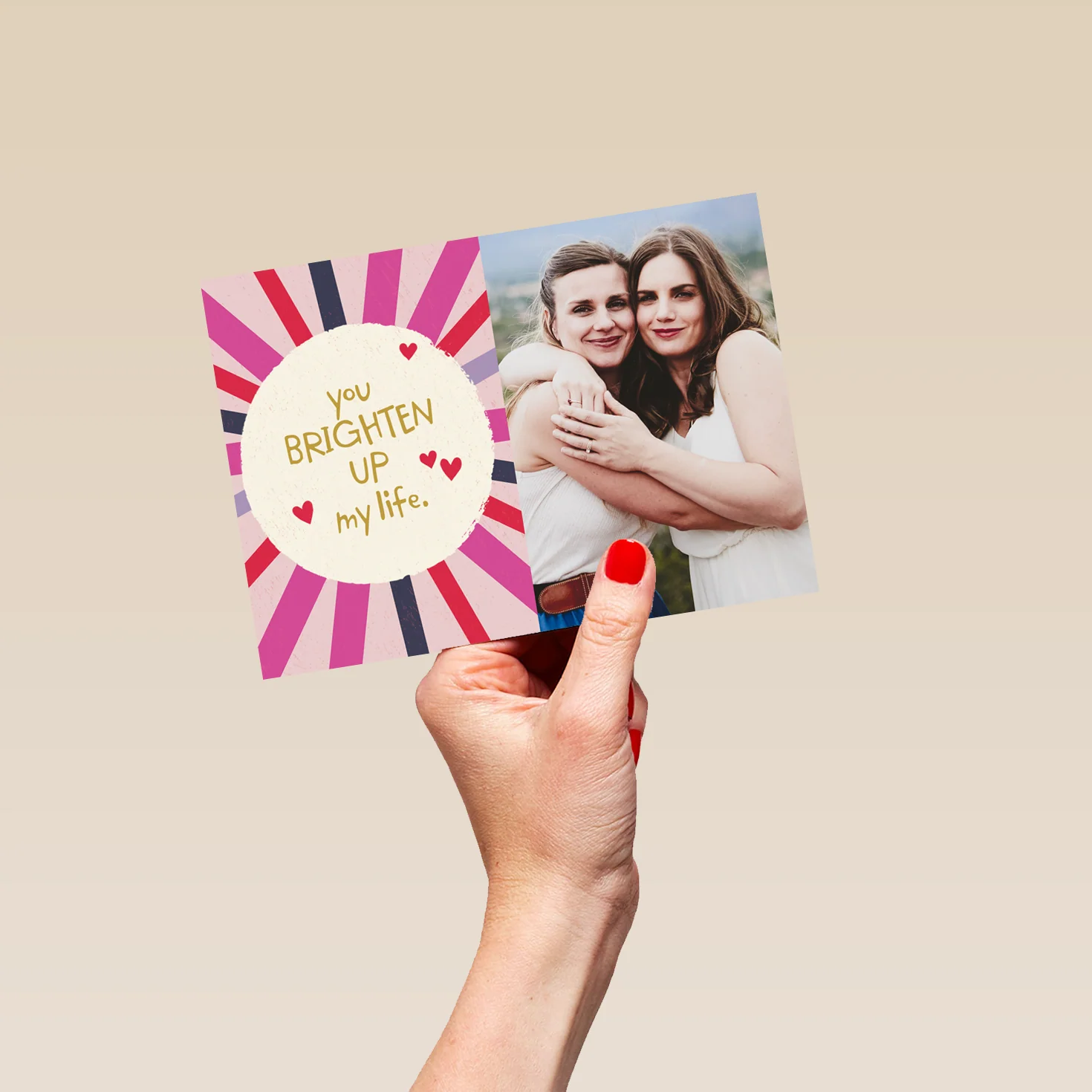 Personalised Photo Upload Sunburst Love Greeting Card - Image 5