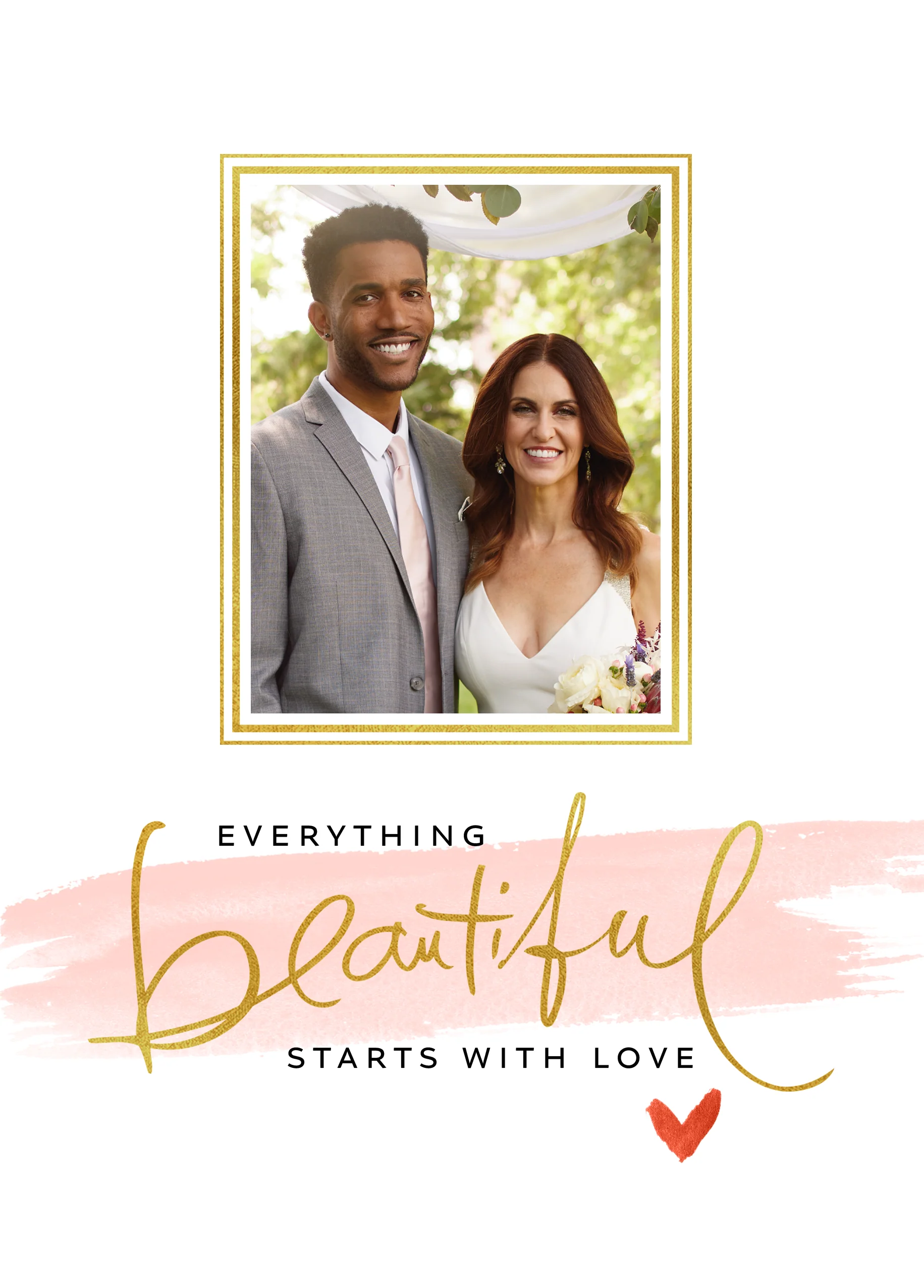 Personalised Photo Upload Typography Word Art & Heart Anniversary Card