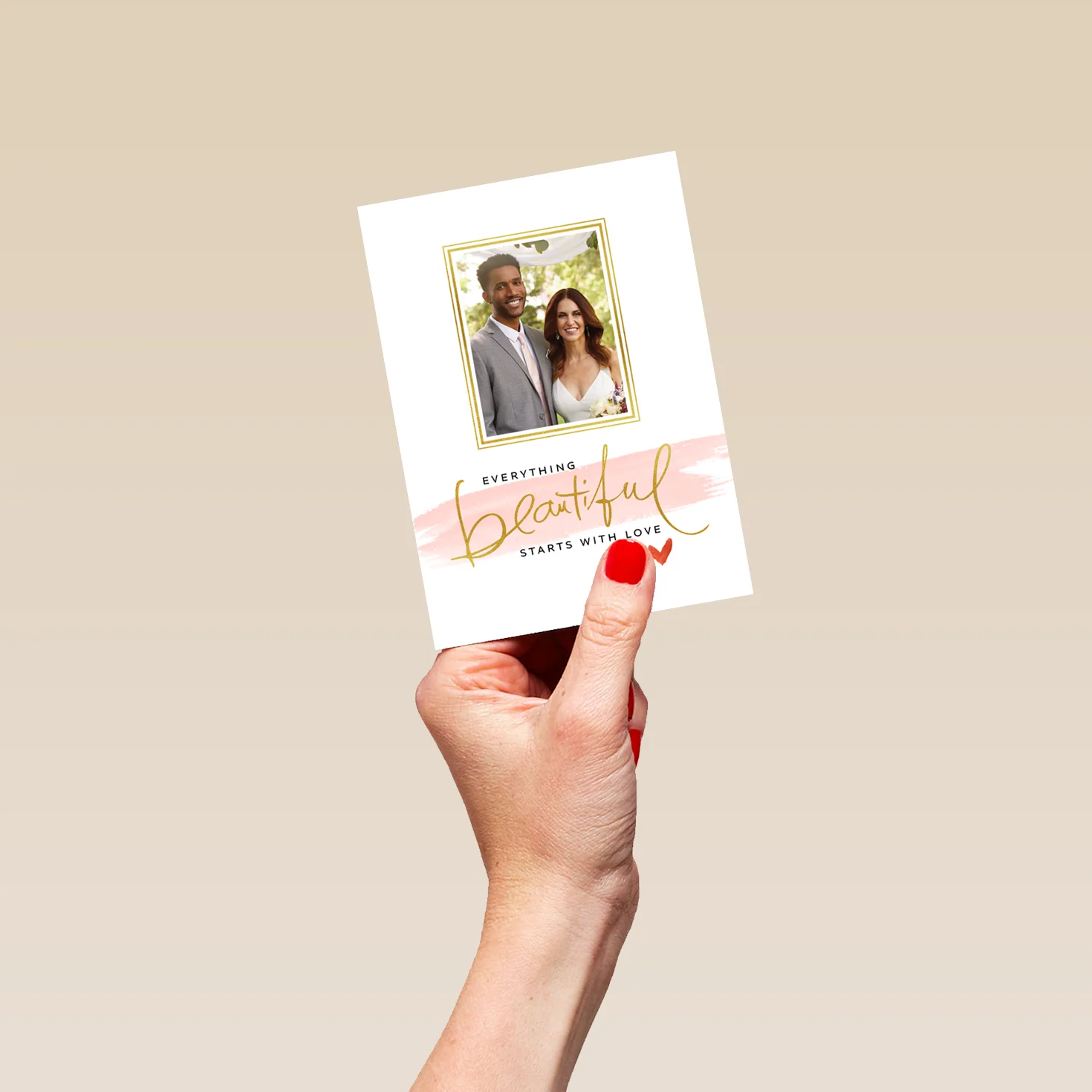Personalised Photo Upload Typography Word Art & Heart Anniversary Card - Image 4