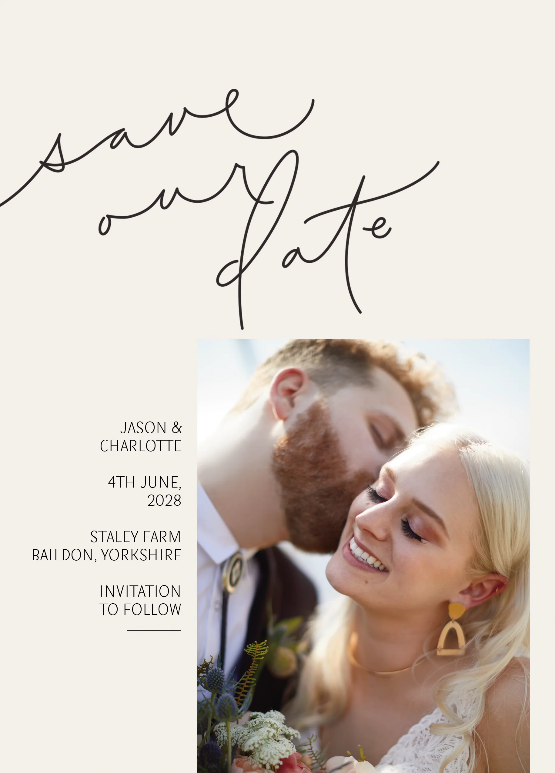 Personalised Photo Upload Wedding 'Save Our Date' Card
