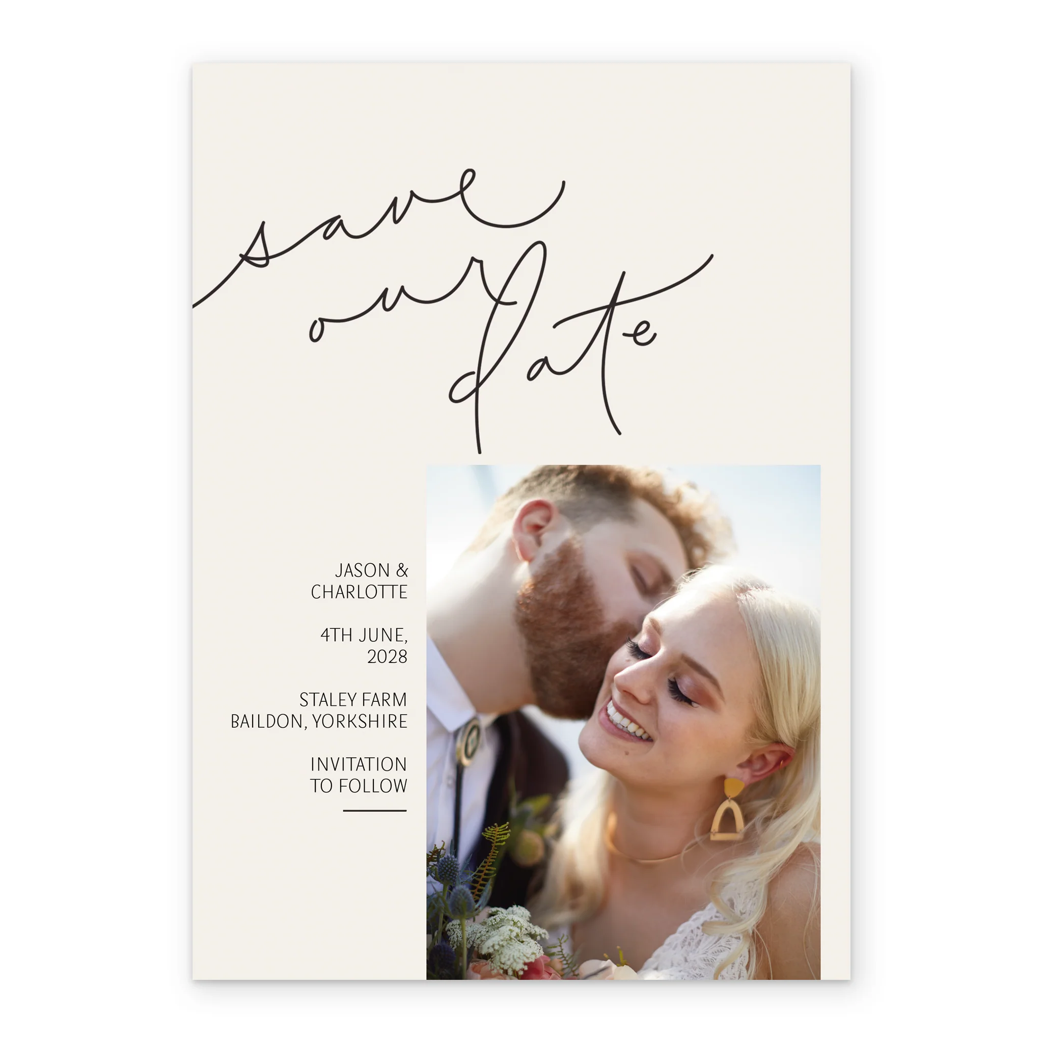 Personalised Photo Upload Wedding 'Save Our Date' Card - Image 2