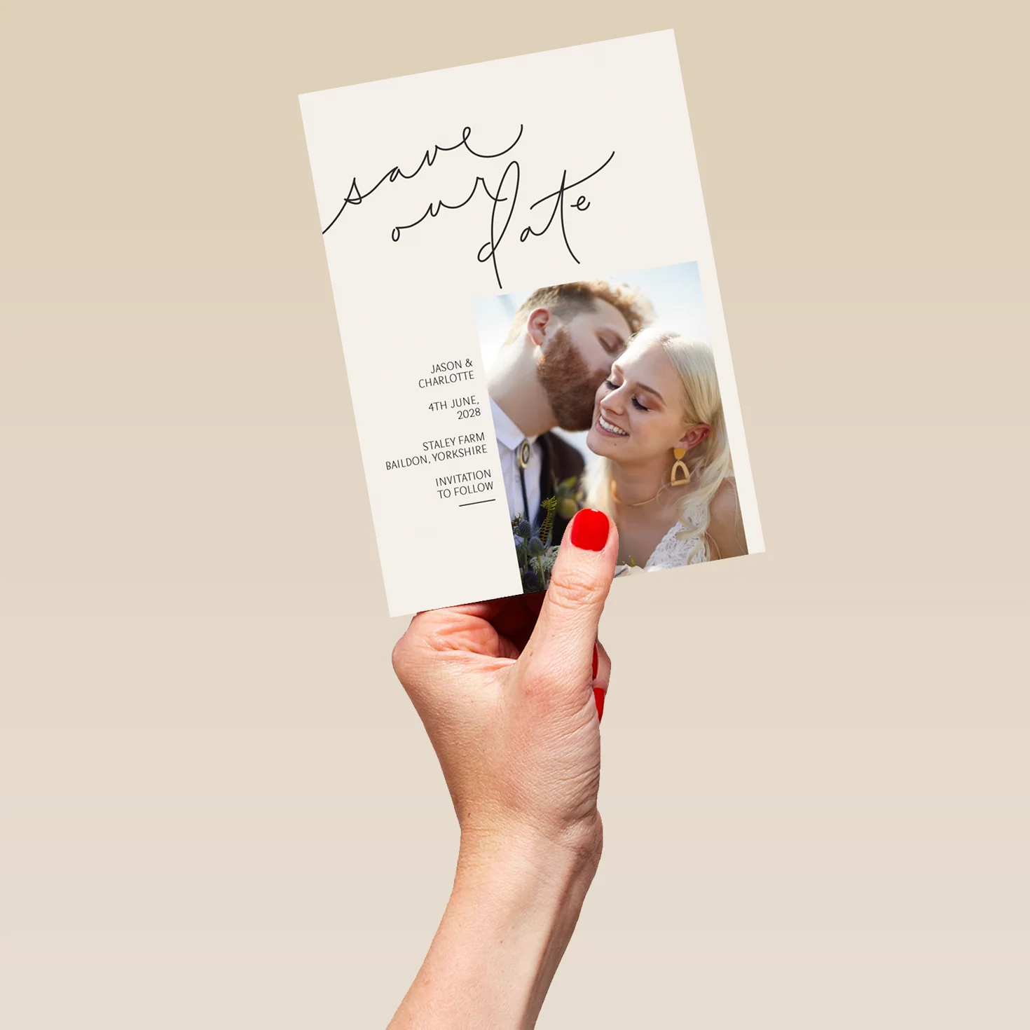 Personalised Photo Upload Wedding 'Save Our Date' Card - Image 5