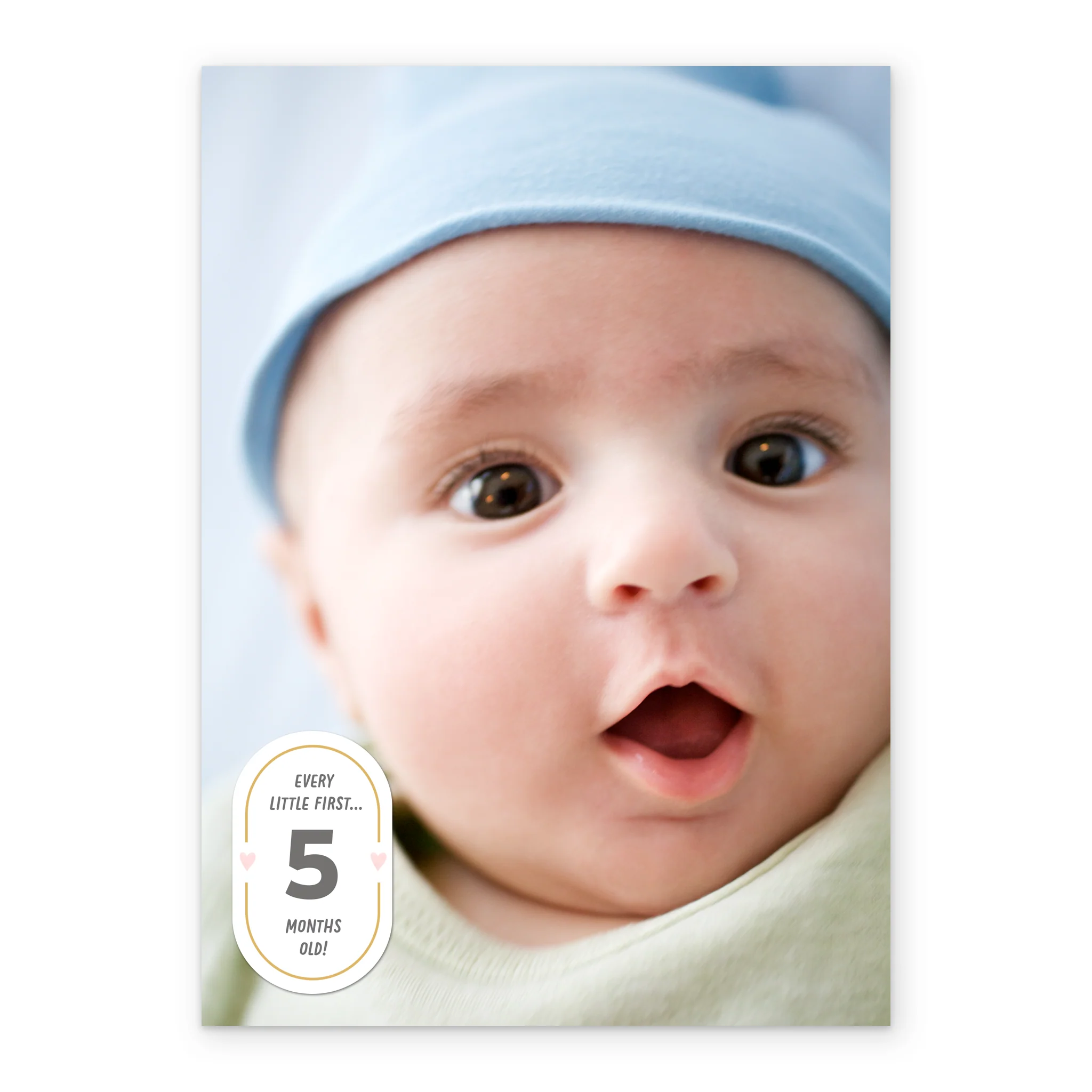 Personalised Photo Upload White Oval New Baby Card - Image 2