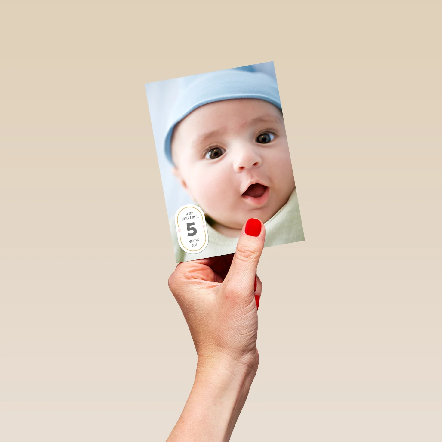 Personalised Photo Upload White Oval New Baby Card - Image 4