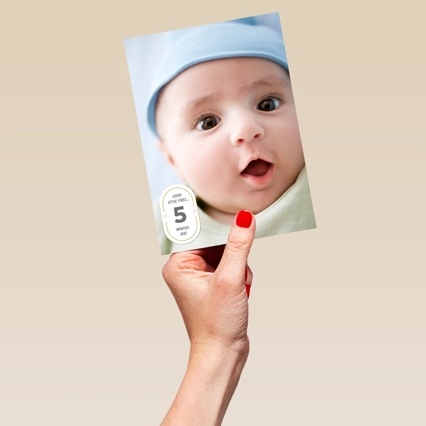 Personalised Photo Upload White Oval New Baby Card - Image 5