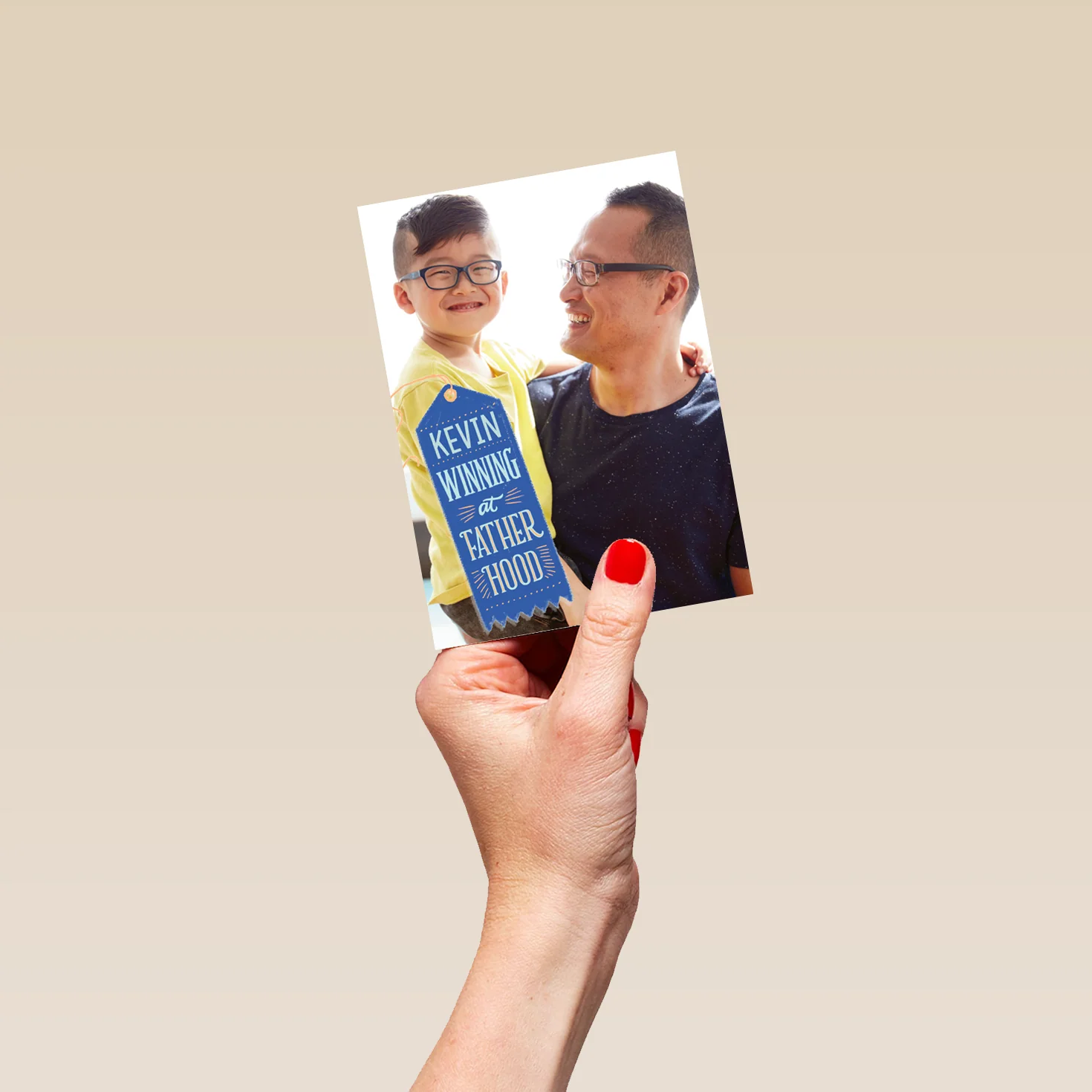 Personalised Photo Upload Winning Tag Father's Day Card - Image 4