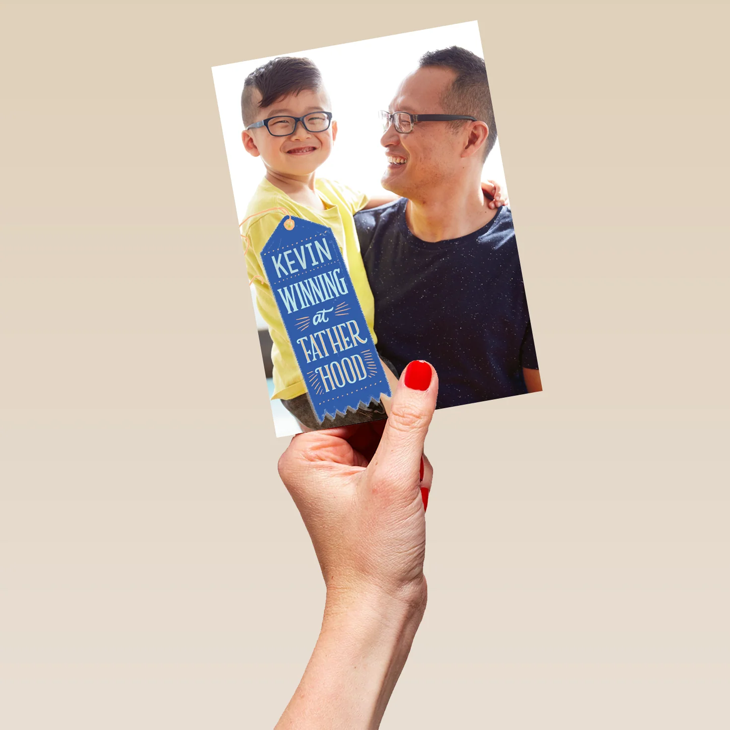 Personalised Photo Upload Winning Tag Father's Day Card - Image 5