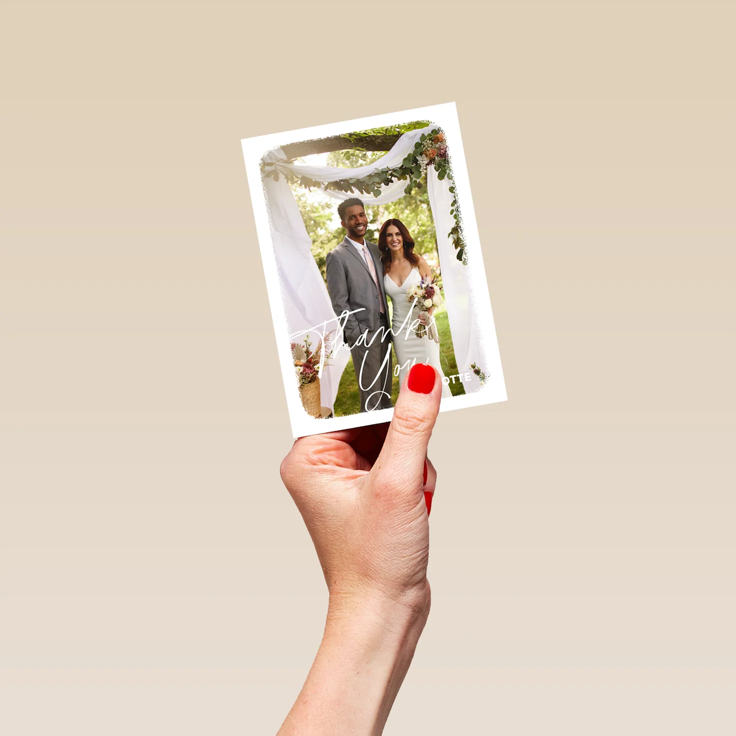 Personalised Photo Upload Word Art Thank You Card - Image 4
