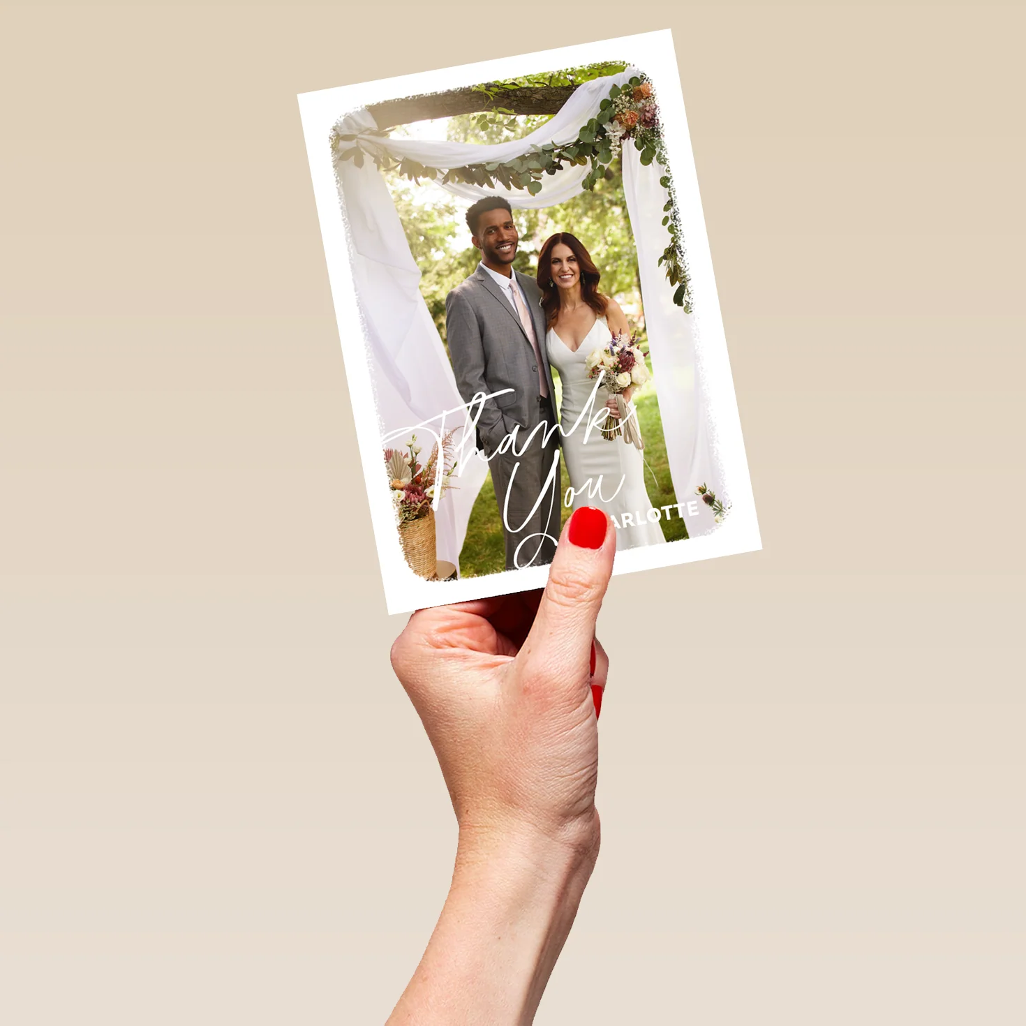 Personalised Photo Upload Word Art Thank You Card - Image 5