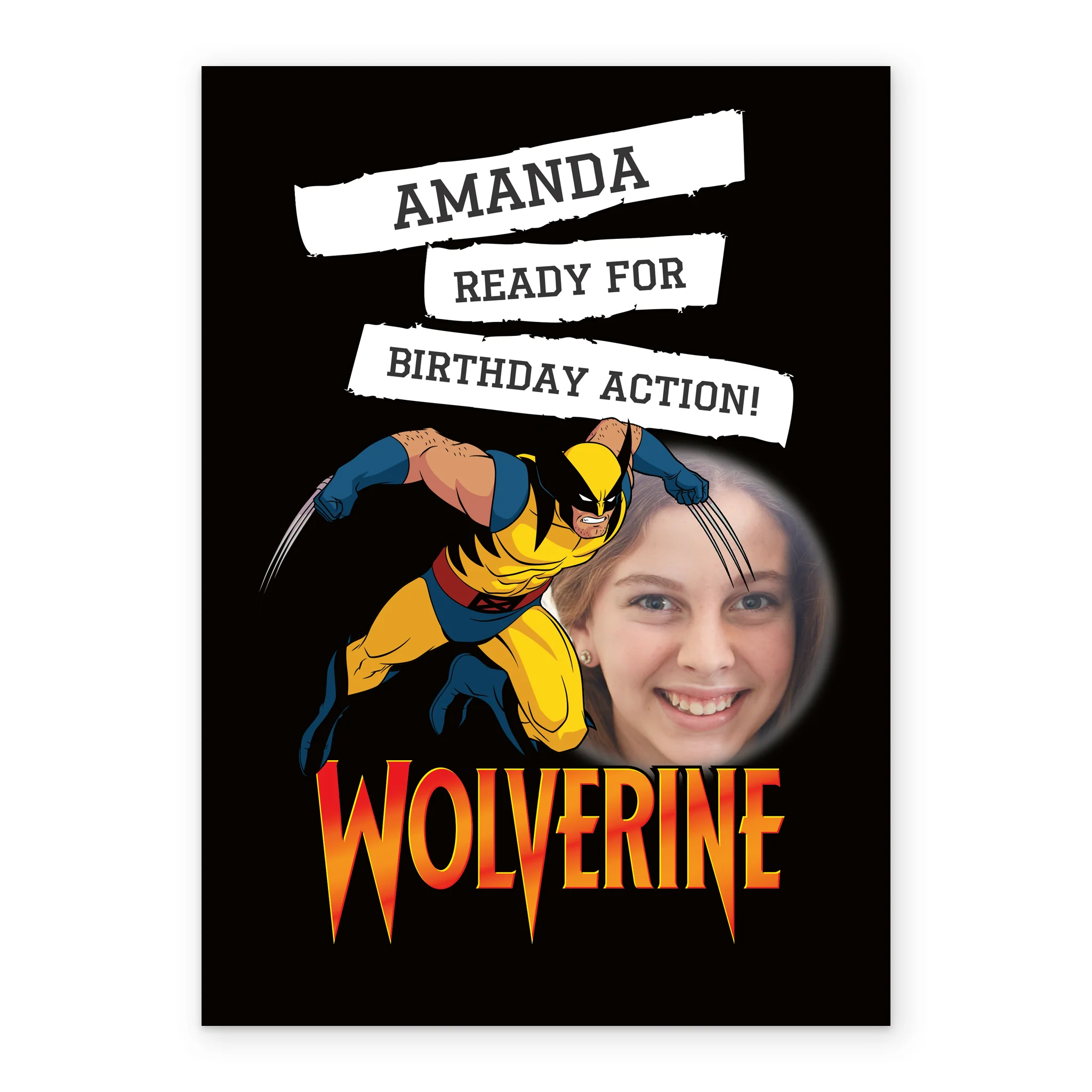 Personalised Photo Upload X-MEN Wolverine Birthday Card - Image 2