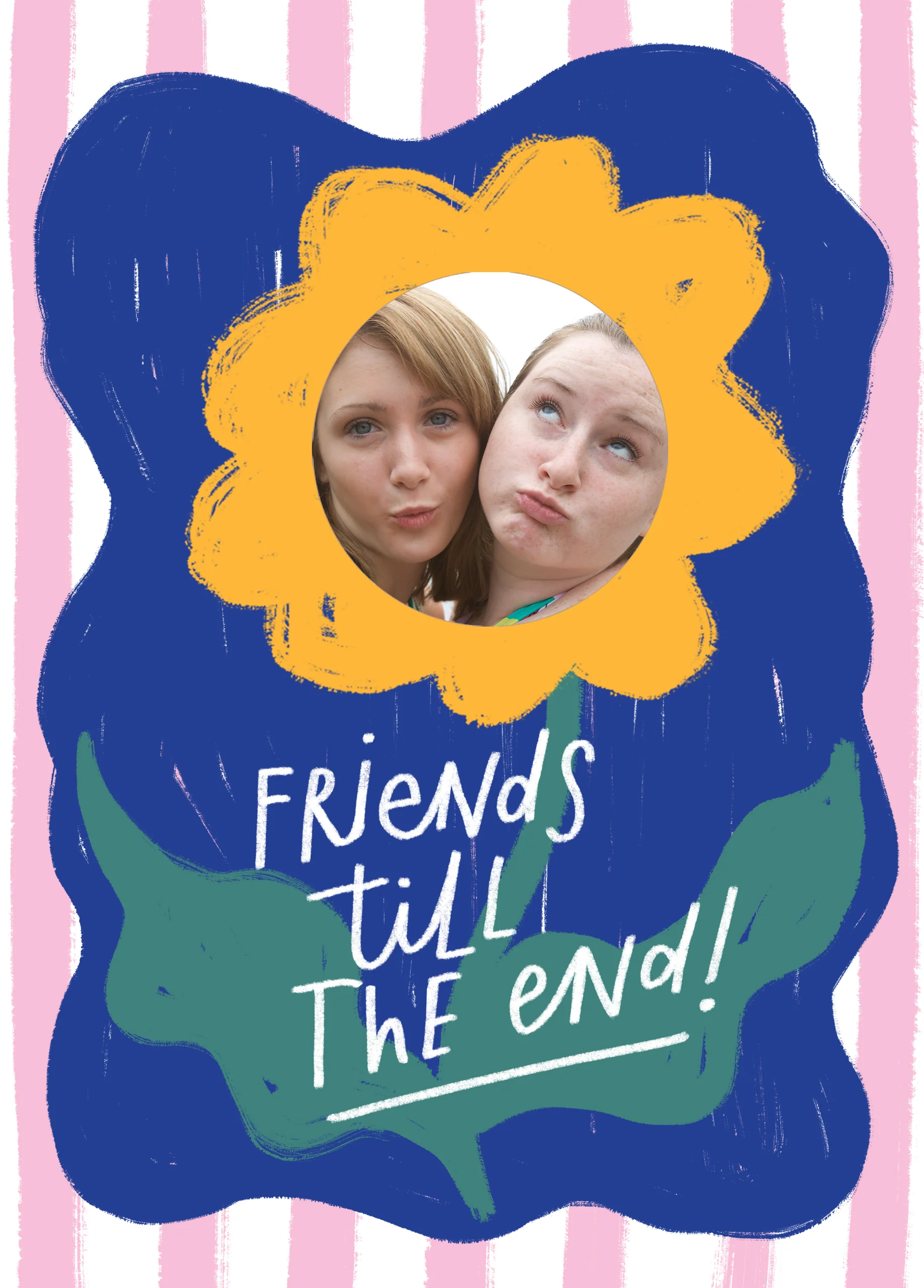 Personalised Photo Upload Yellow Flower Birthday Card