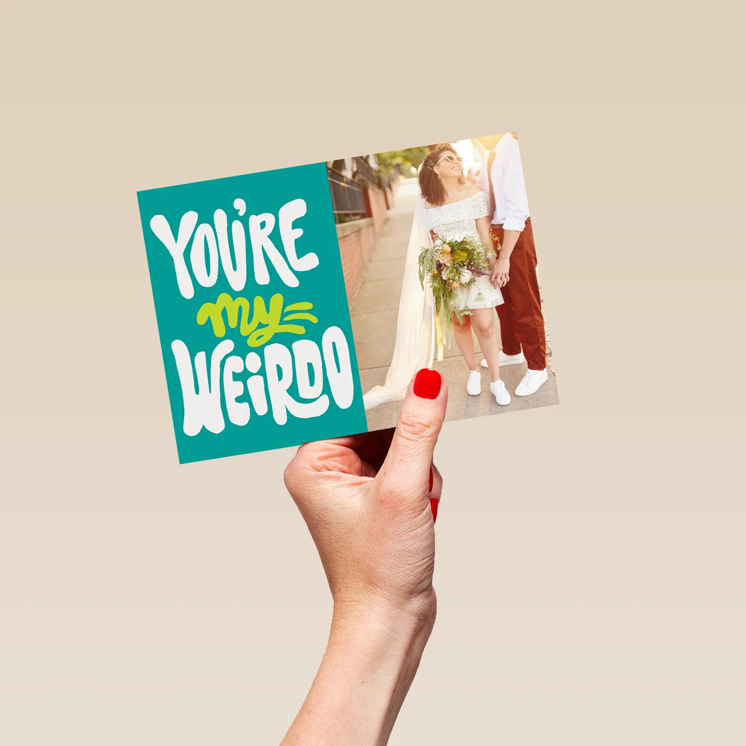 Personalised Photo Upload 'You're My Weirdo' Greeting Card - Image 5