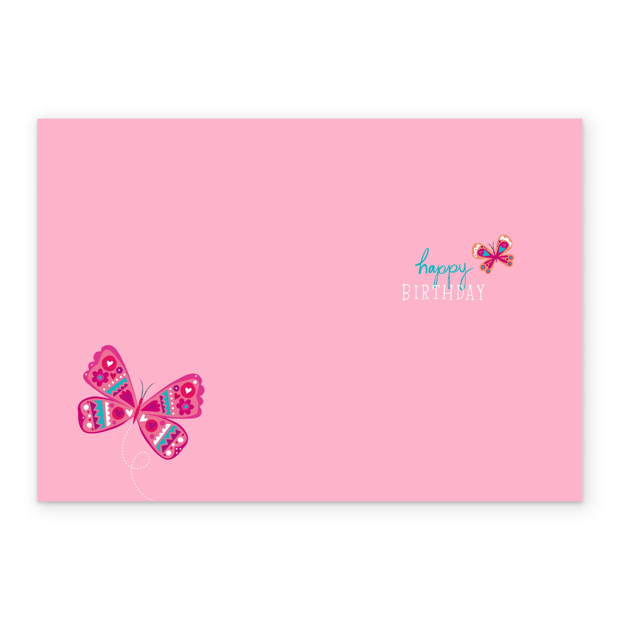 Personalised Pink Butterflies Birthday Card For Granddaughter - Image 3