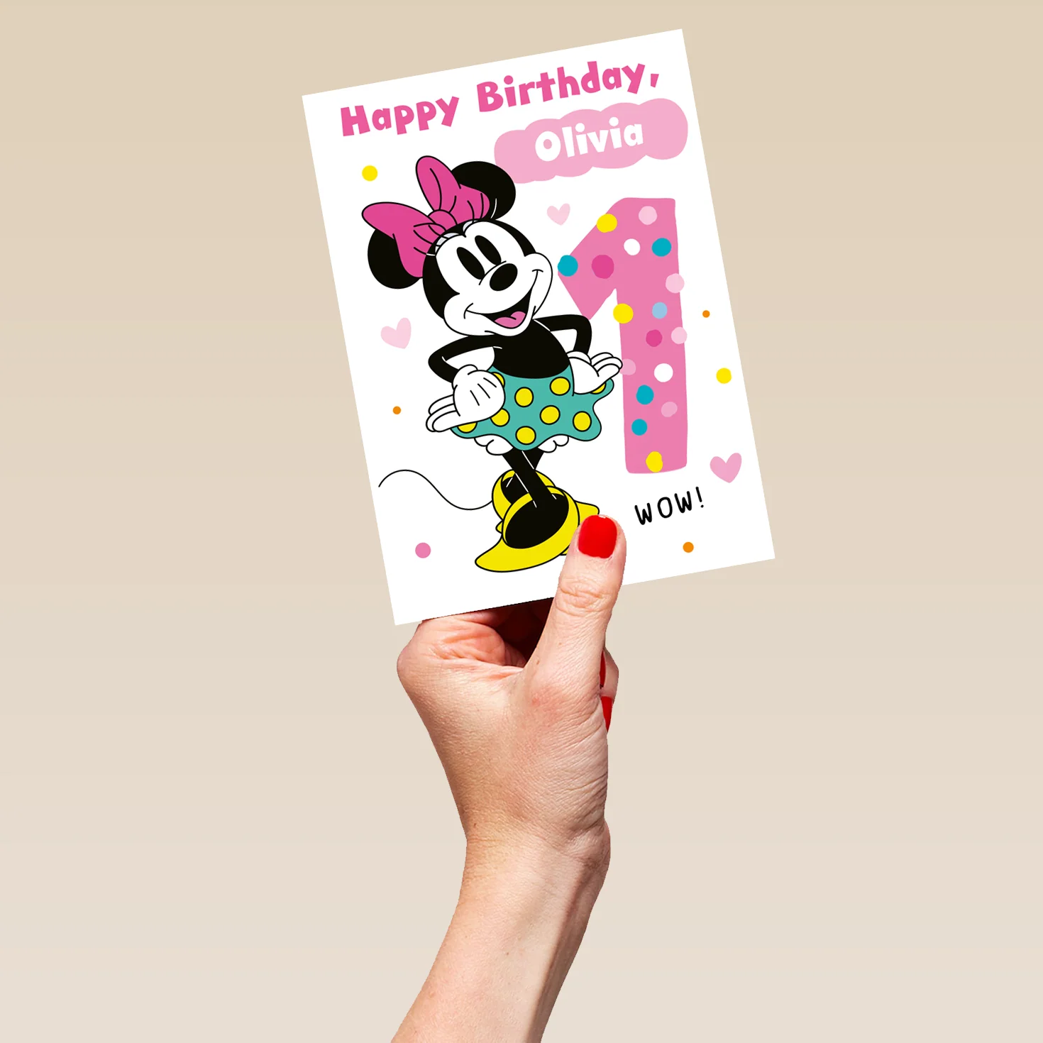 Personalised Pink Disney Minnie Mouse 1st Birthday Card - Image 5