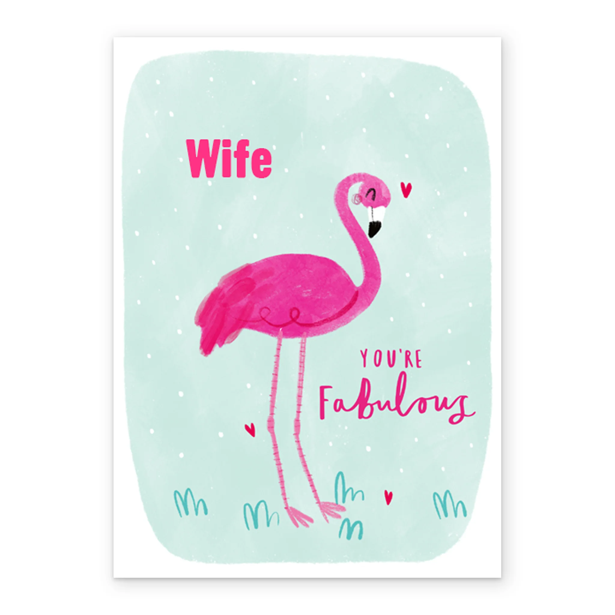Personalised Pink Flamingo Birthday Card For Wife - Image 2