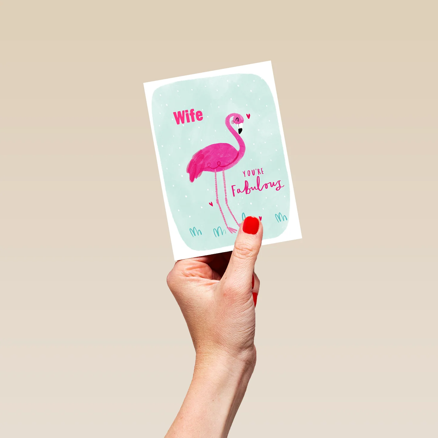 Personalised Pink Flamingo Birthday Card For Wife - Image 4