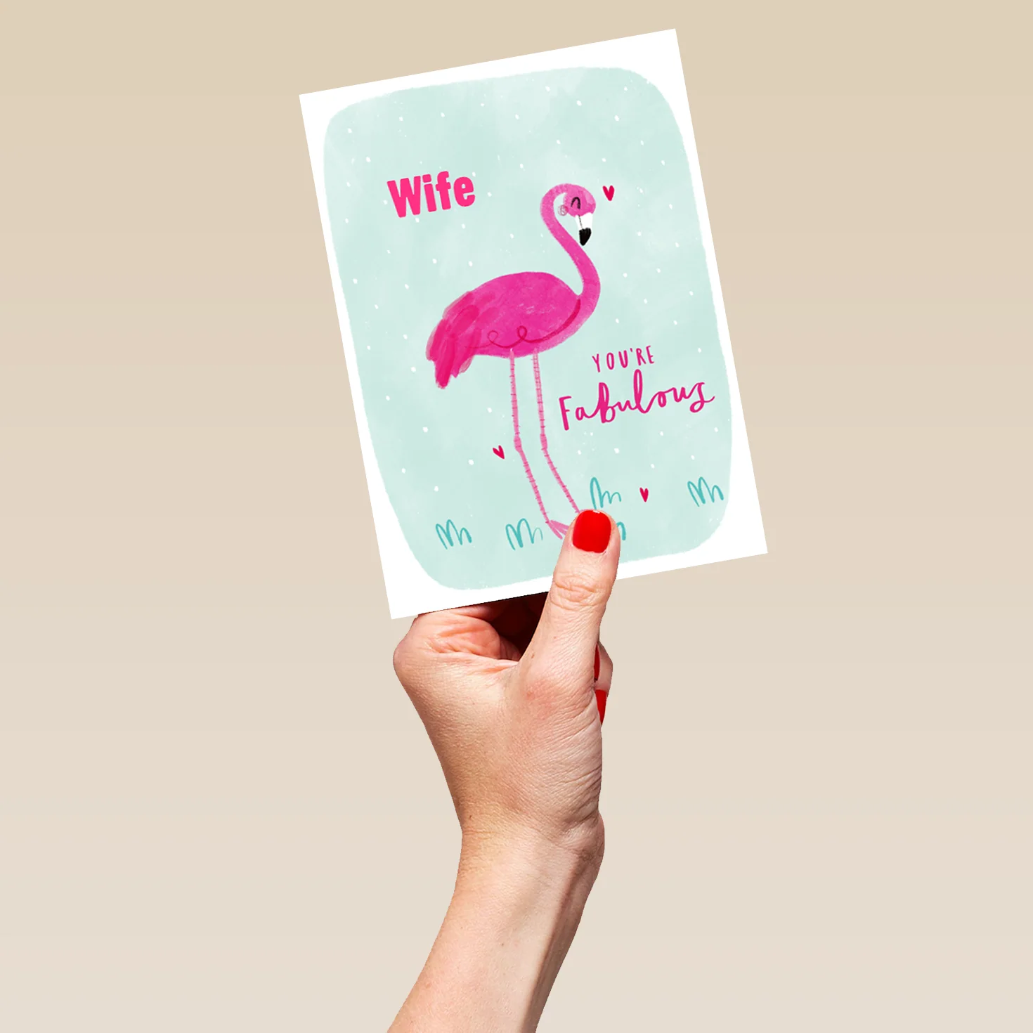 Personalised Pink Flamingo Birthday Card For Wife - Image 5