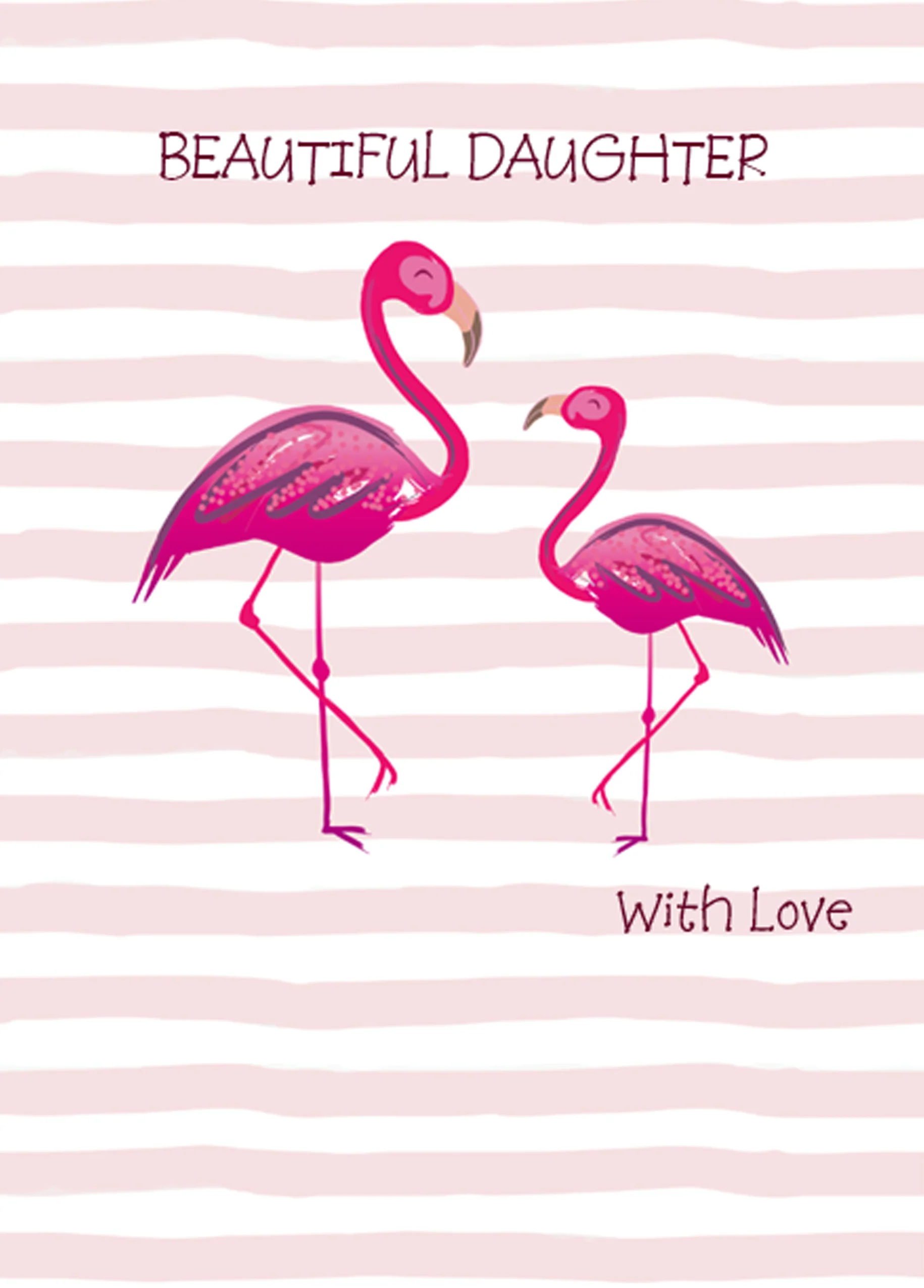 Personalised Pink Flamingo Daughter Birthday Card