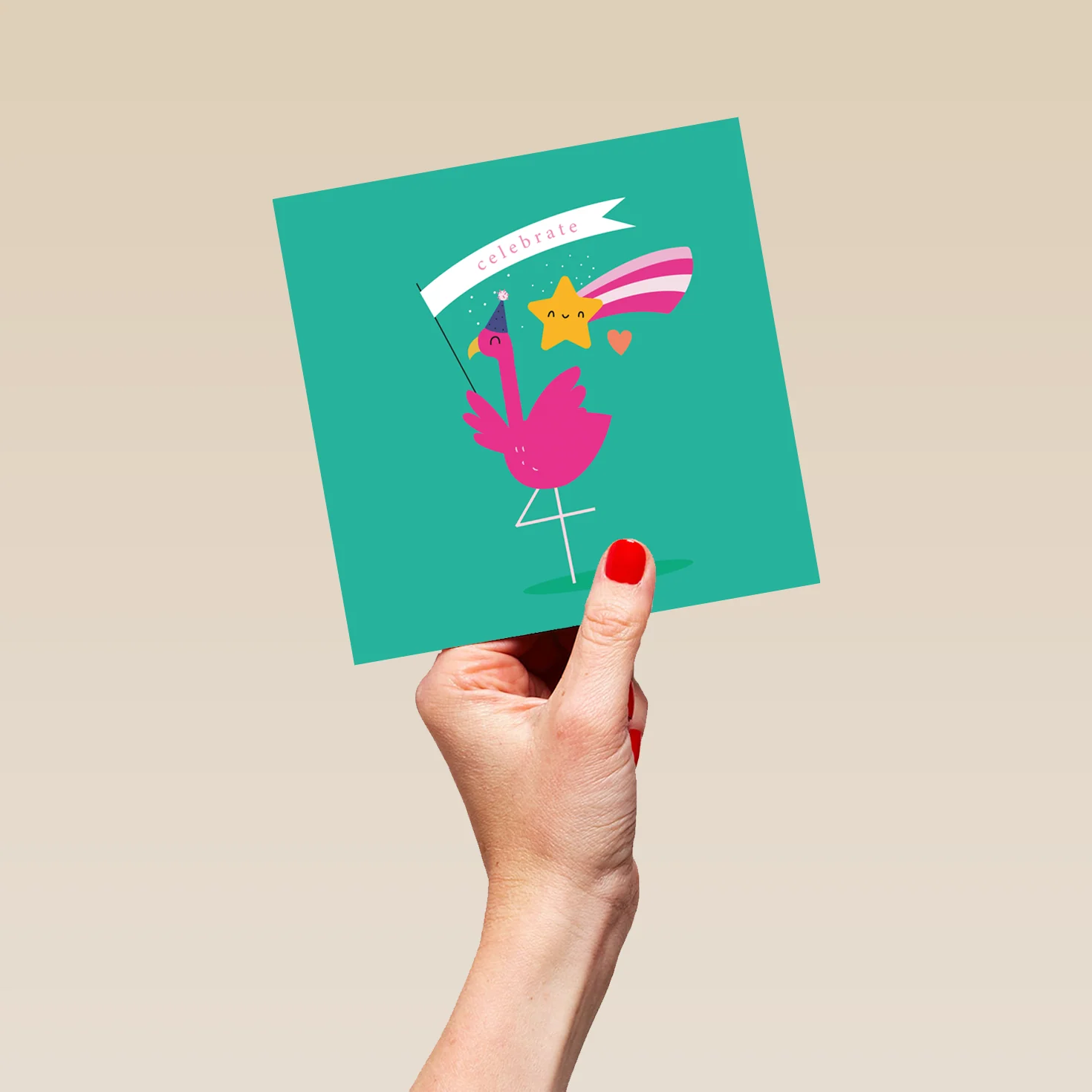 Personalised Pink Flamingo & Star Birthday Card - Image 5